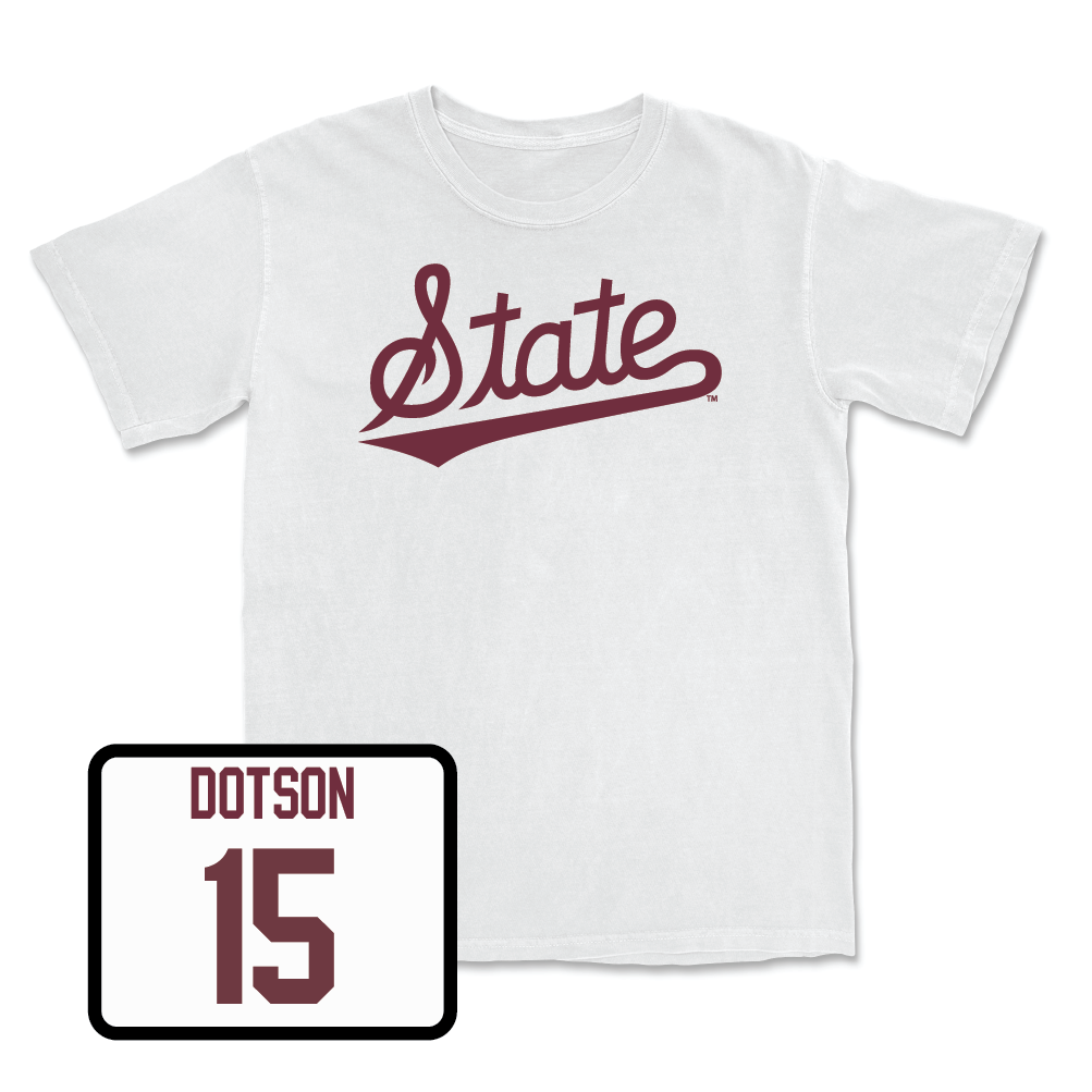 Baseball White Script Comfort Colors Tee  - Luke Dotson