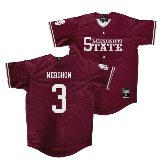 Mississippi State Baseball Maroon Jersey - David Mershon | #3