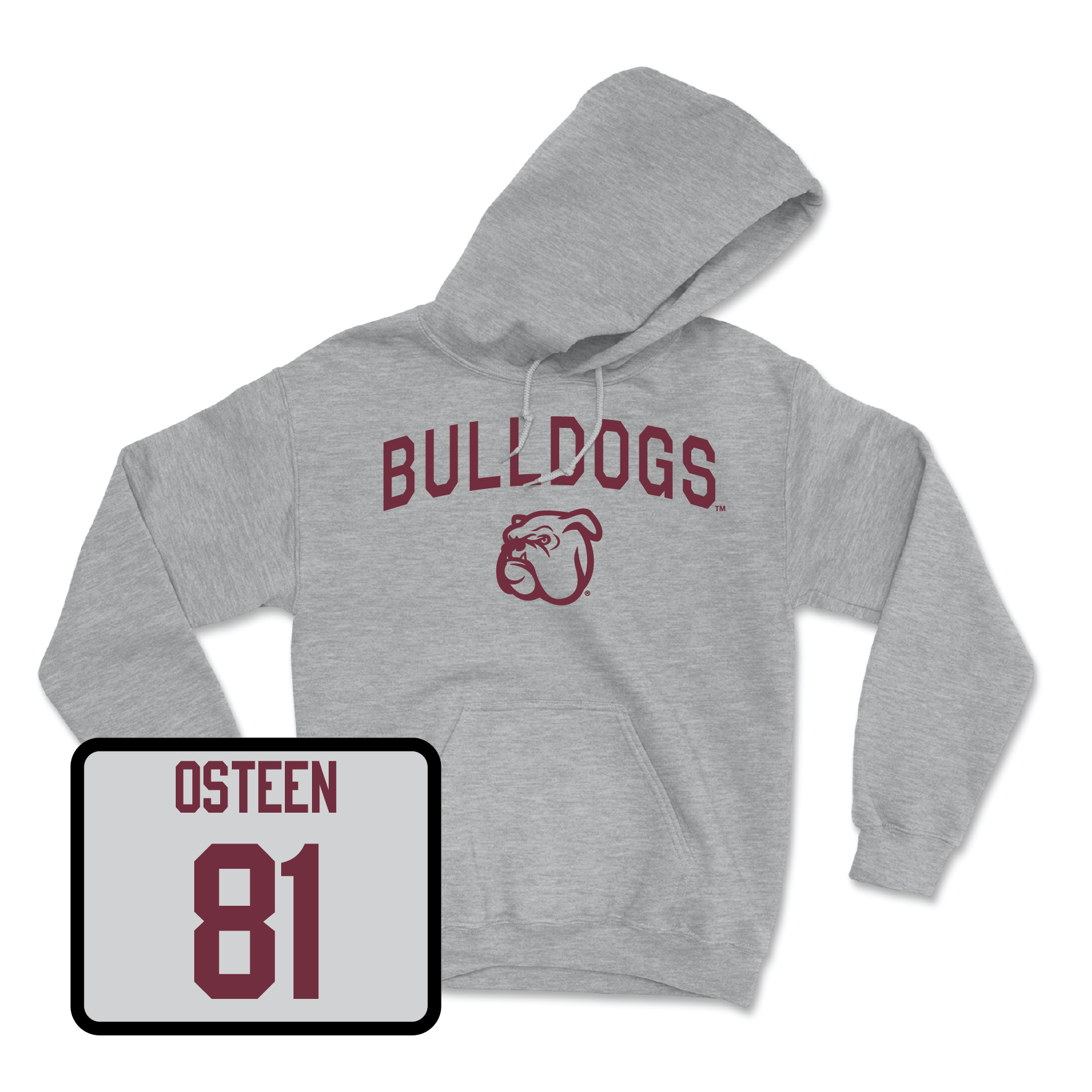 Sport Grey Football Bulldogs Hoodie Youth Large / Andrew Osteen | #81