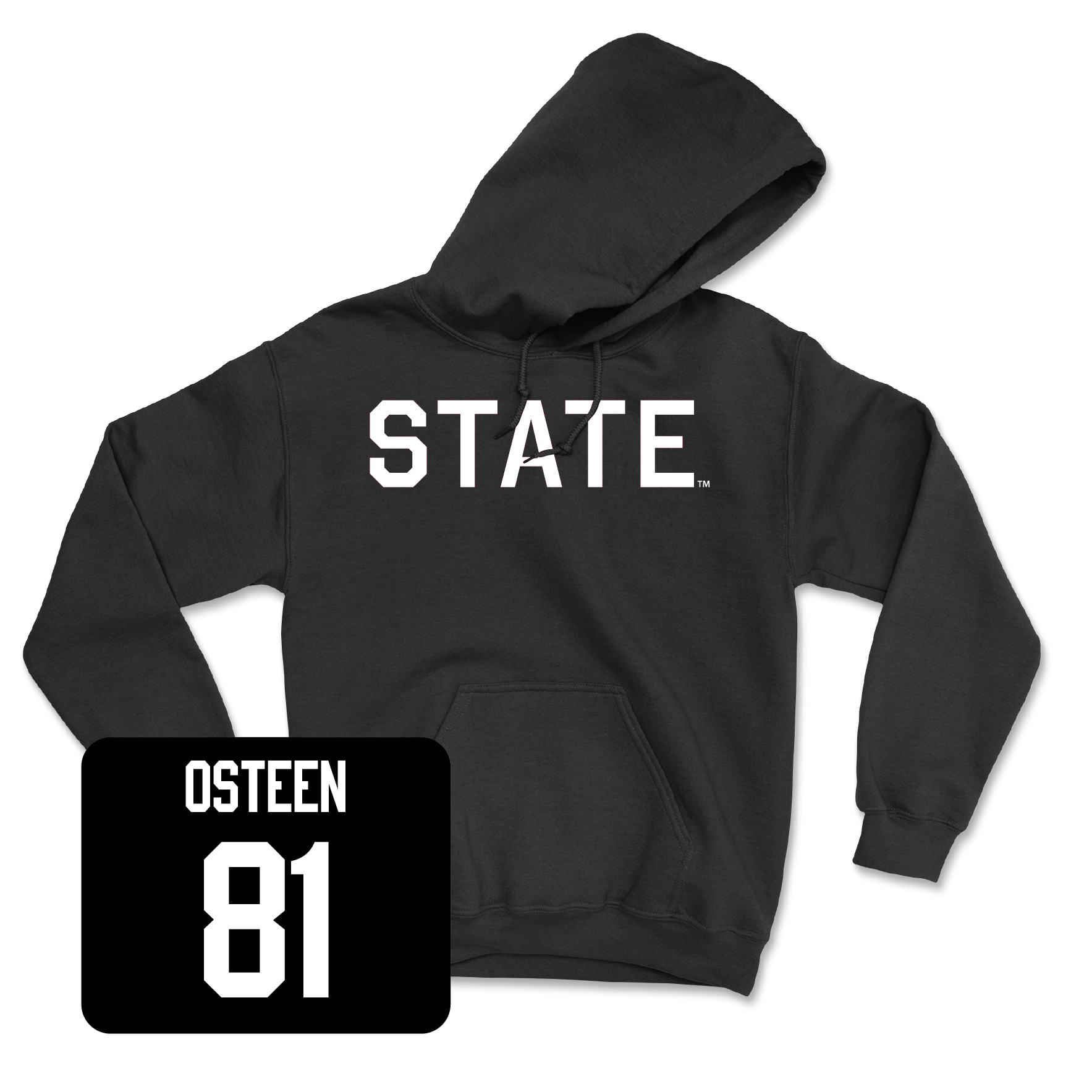 Black Football State Hoodie Large / Andrew Osteen | #81