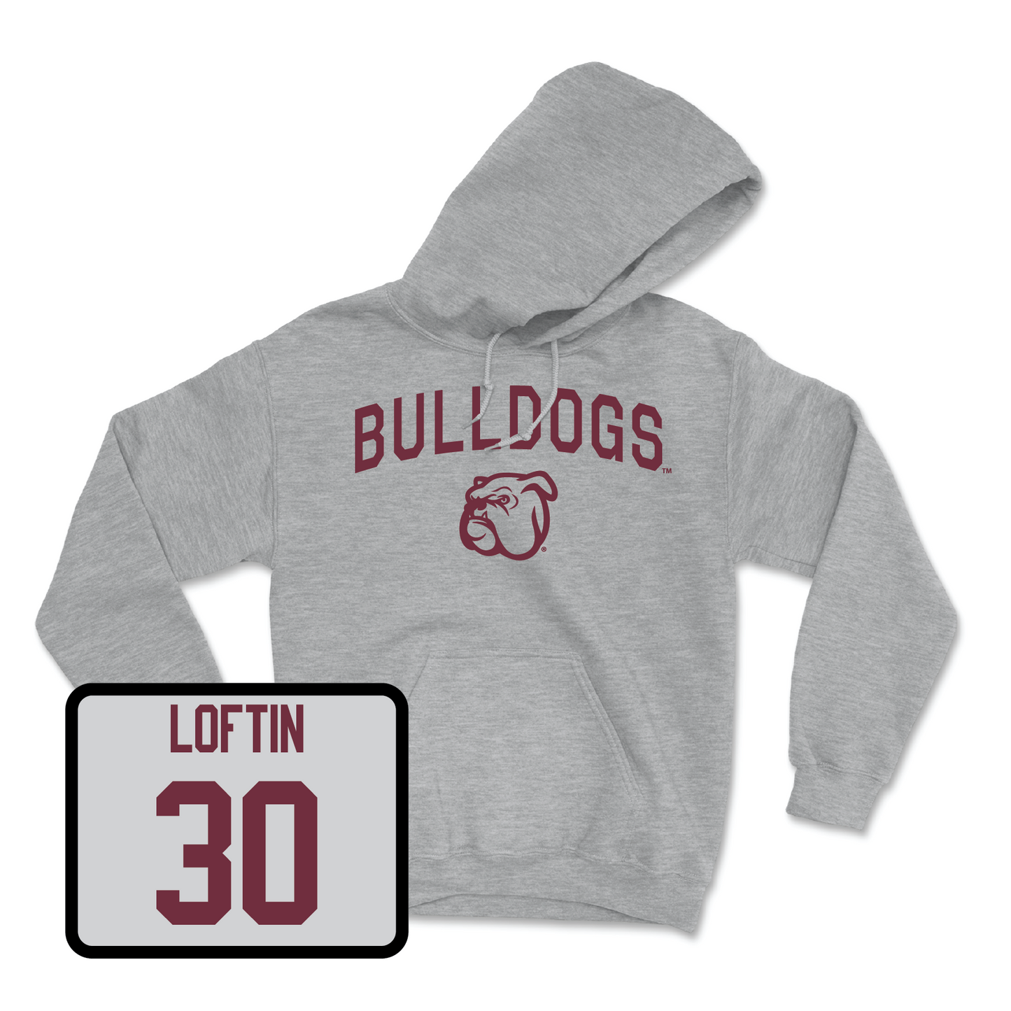 Sport Grey Baseball Bulldogs Hoodie Medium / Bradley Loftin | #30