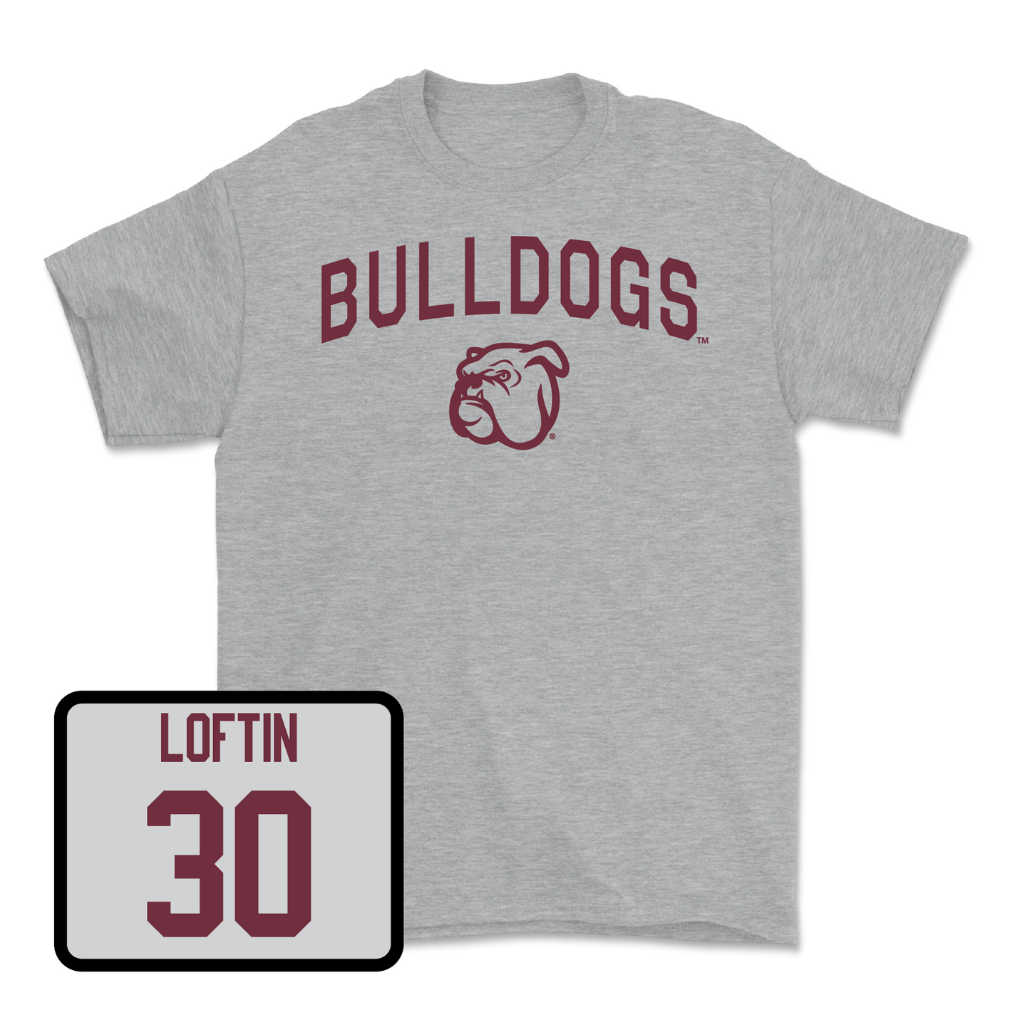 Sport Grey Baseball Bulldogs Tee Small / Bradley Loftin | #30
