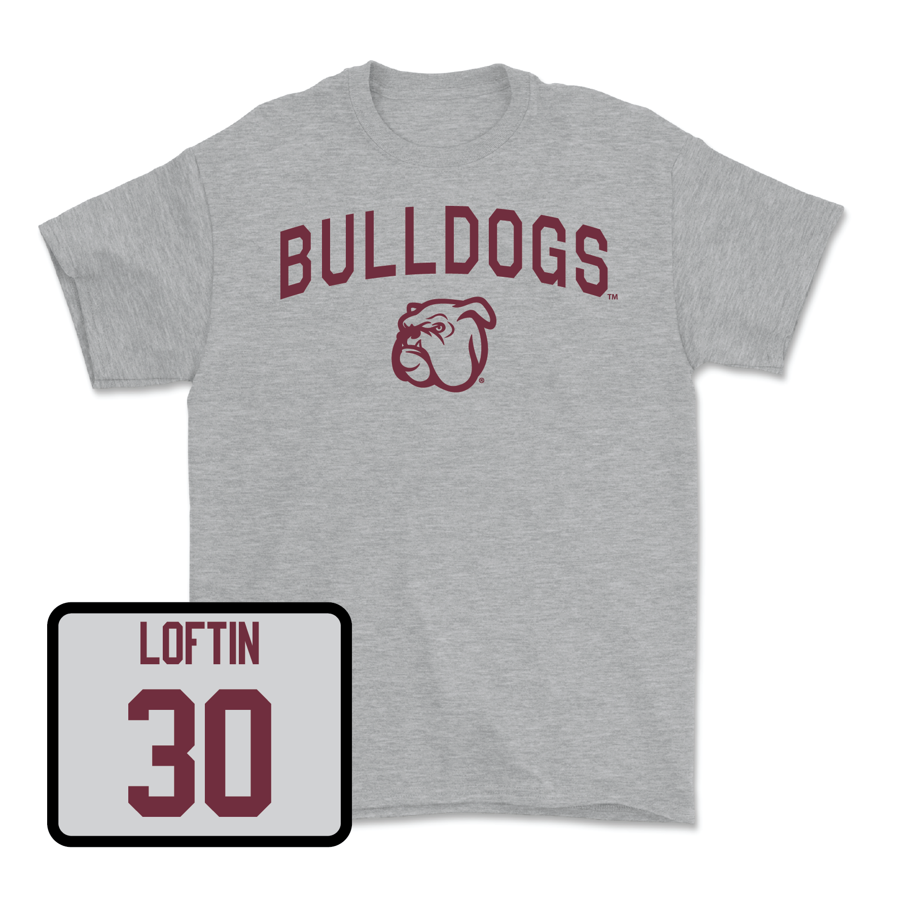 Sport Grey Baseball Bulldogs Tee 2X-Large / Bradley Loftin | #30