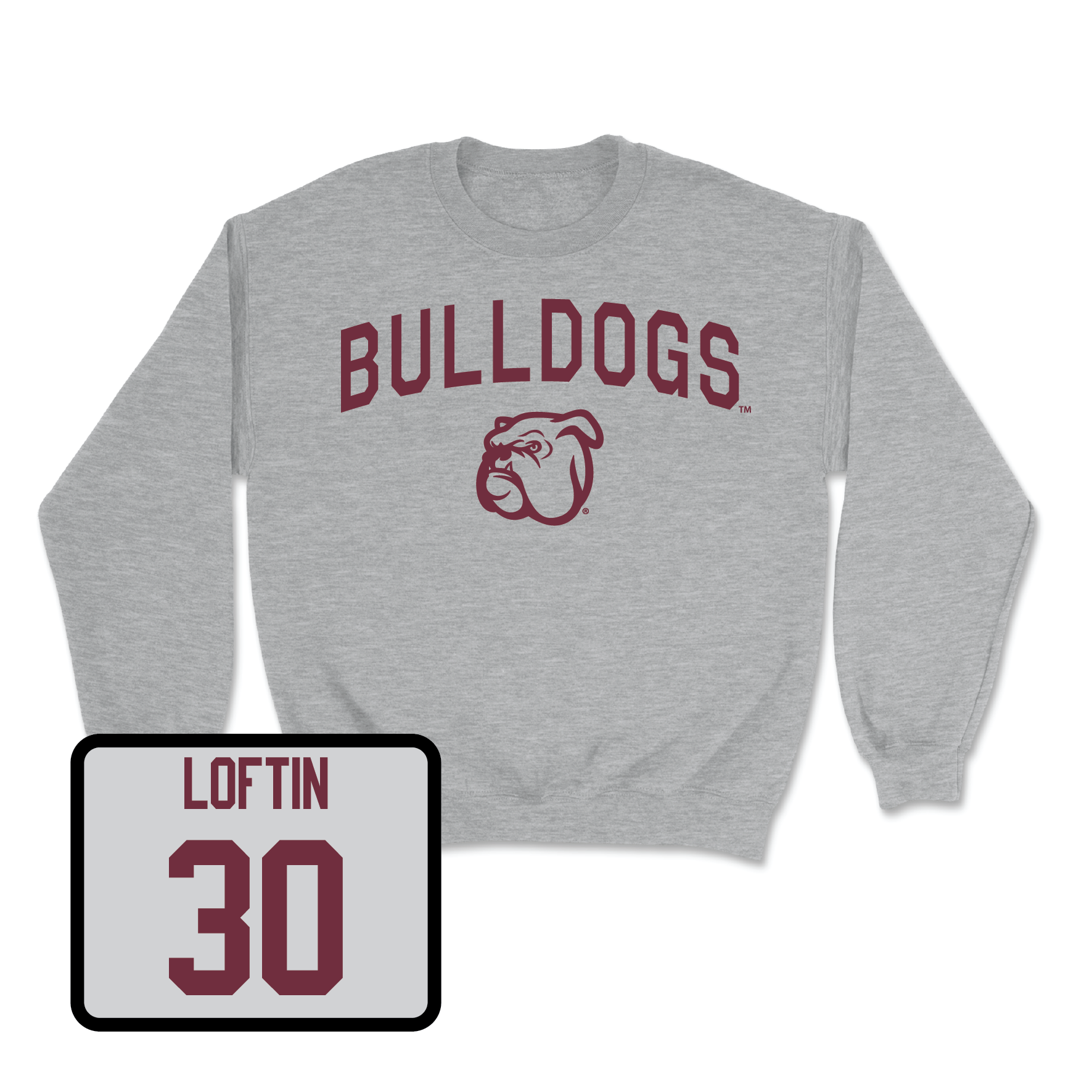 Sport Grey Baseball Bulldogs Crew 2X-Large / Bradley Loftin | #30