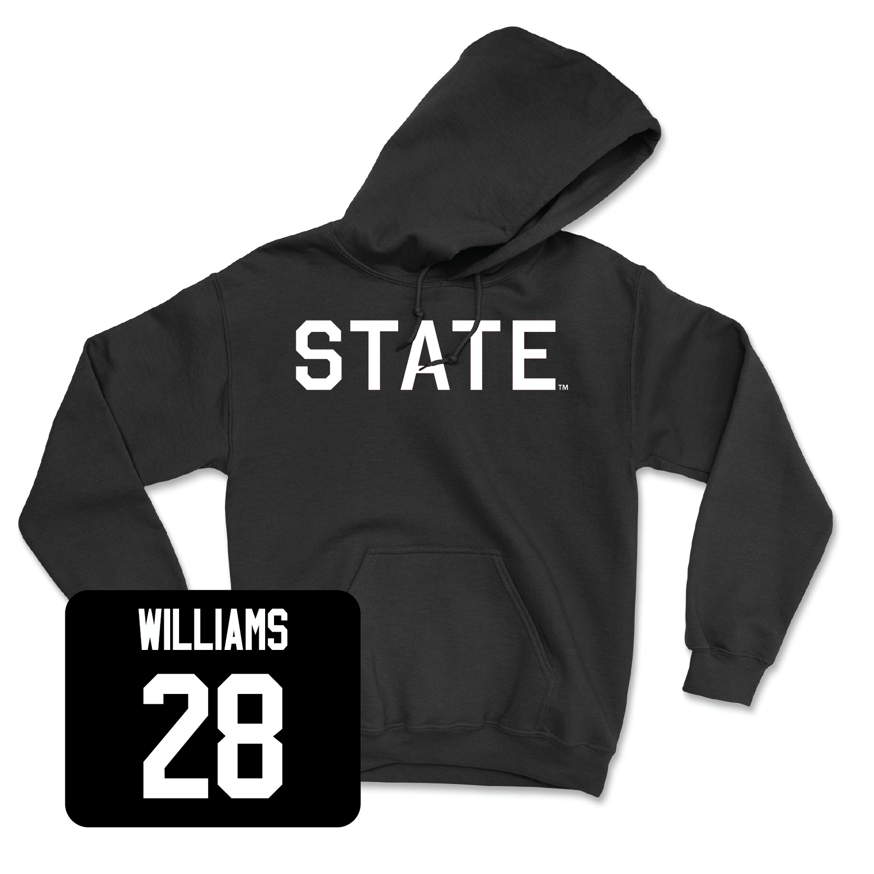 Black Football State Hoodie Large / Brinston Williams | #28