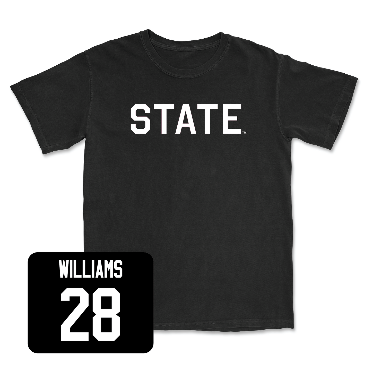 Black Football State Tee Youth Large / Brinston Williams | #28