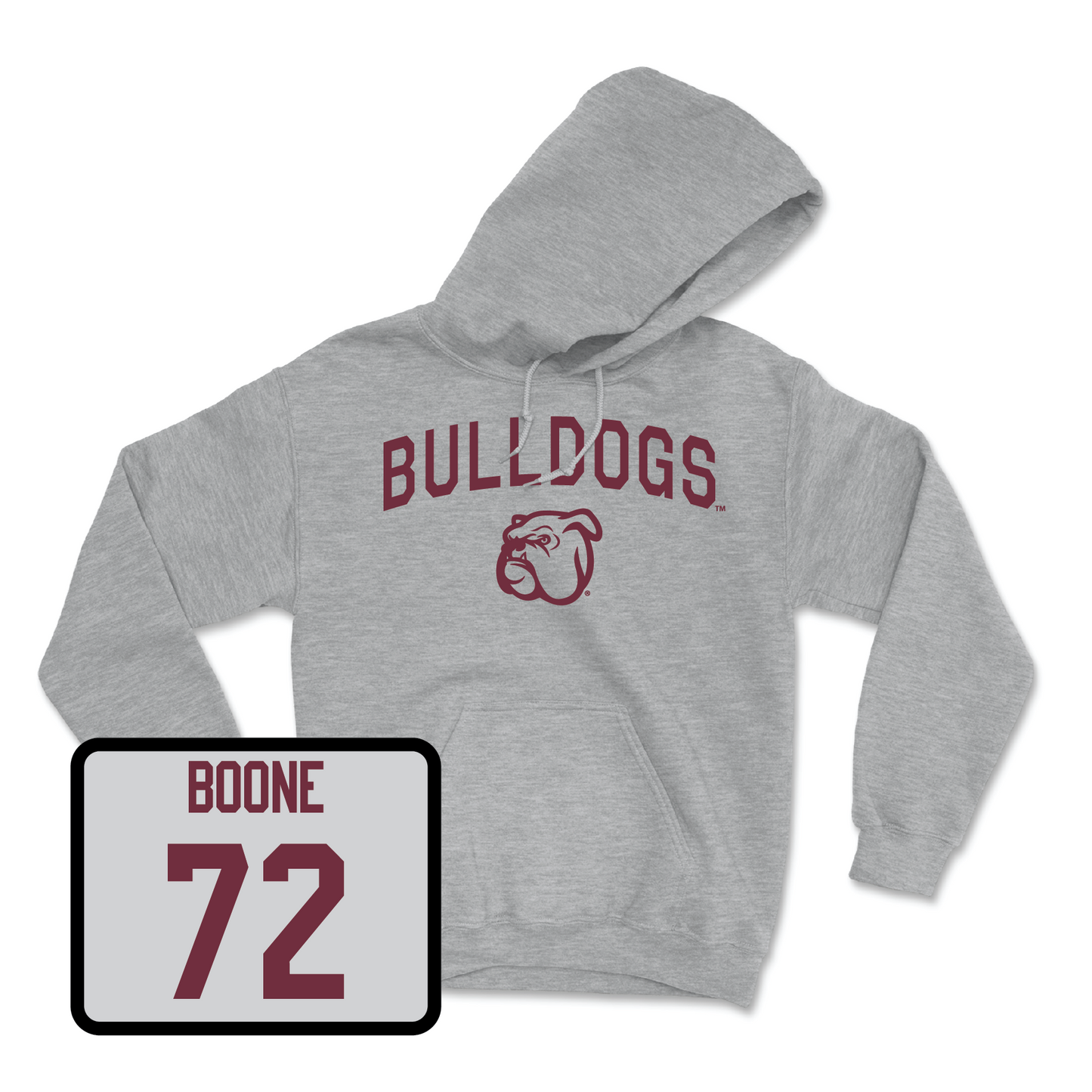Sport Grey Football Bulldogs Hoodie Youth Large / Canon Boone | #72