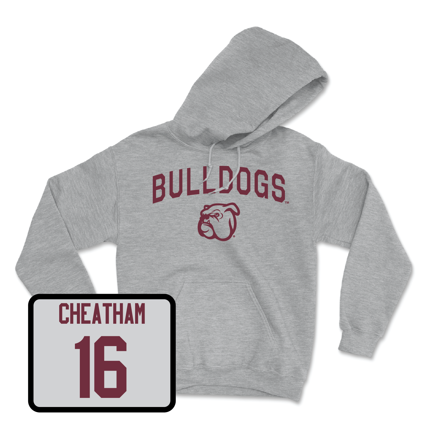 Sport Grey Baseball Bulldogs Hoodie 4X-Large / Cole Cheatham | #16
