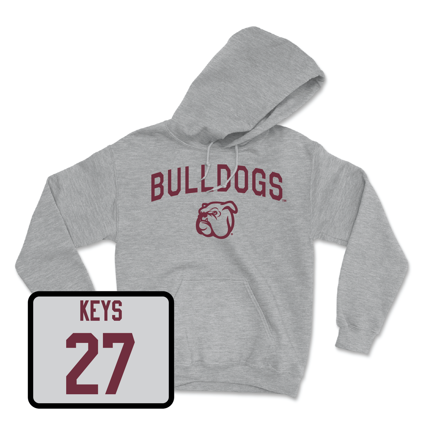 Sport Grey Football Bulldogs Hoodie X-Large / Chris Keys | #27