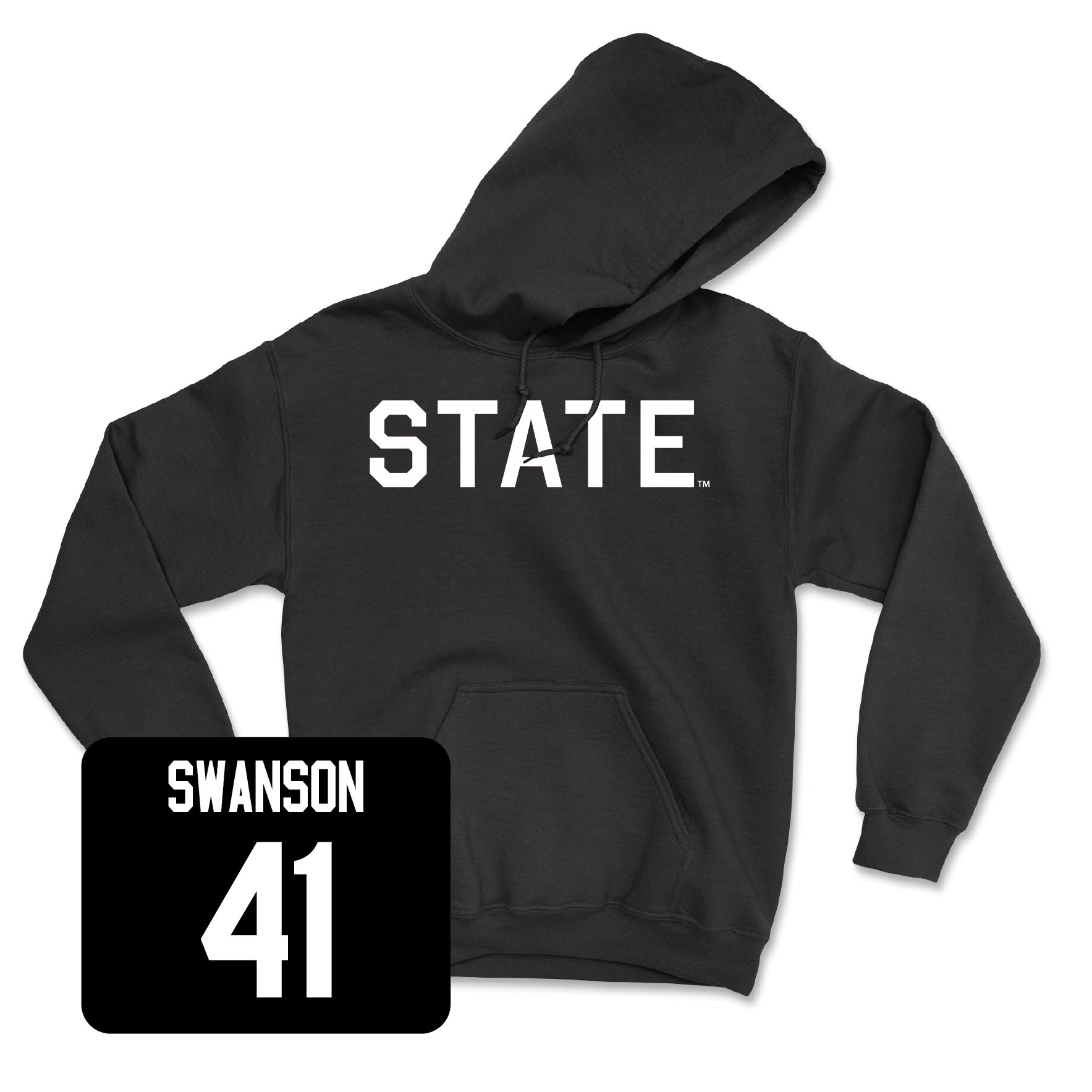 Black Football State Hoodie Small / Cody Swanson | #41