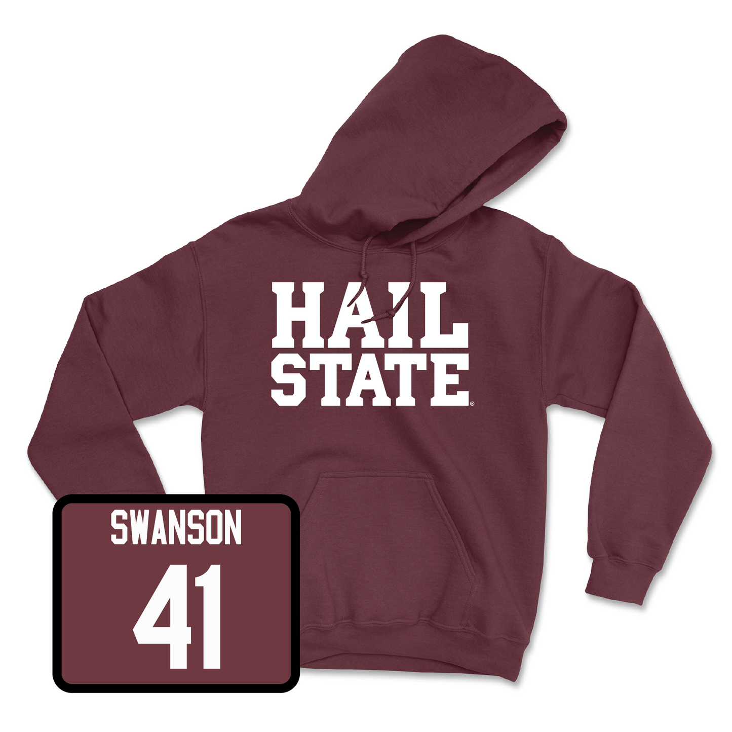 Maroon Football Hail Hoodie Small / Cody Swanson | #41