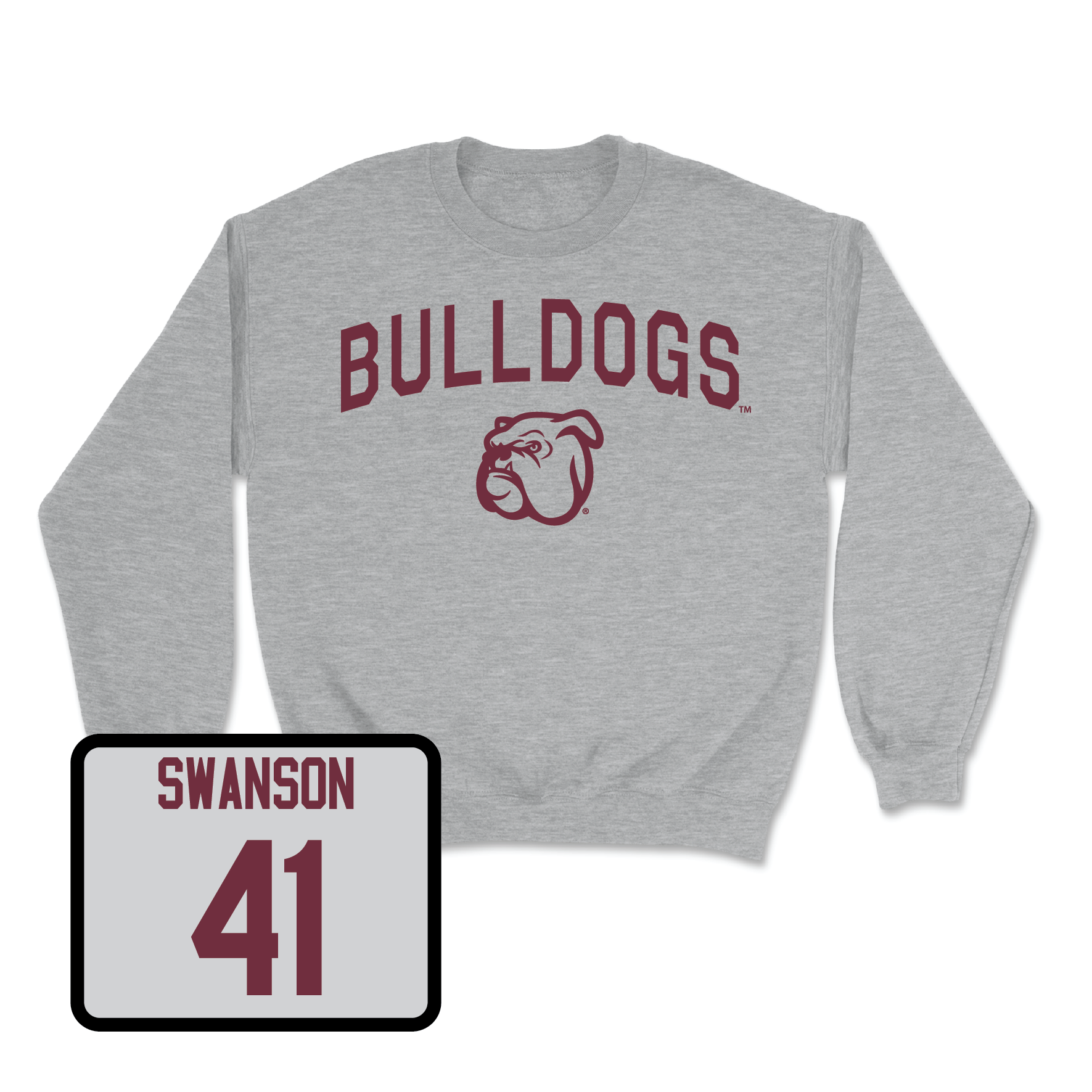 Sport Grey Football Bulldogs Crew Large / Cody Swanson | #41