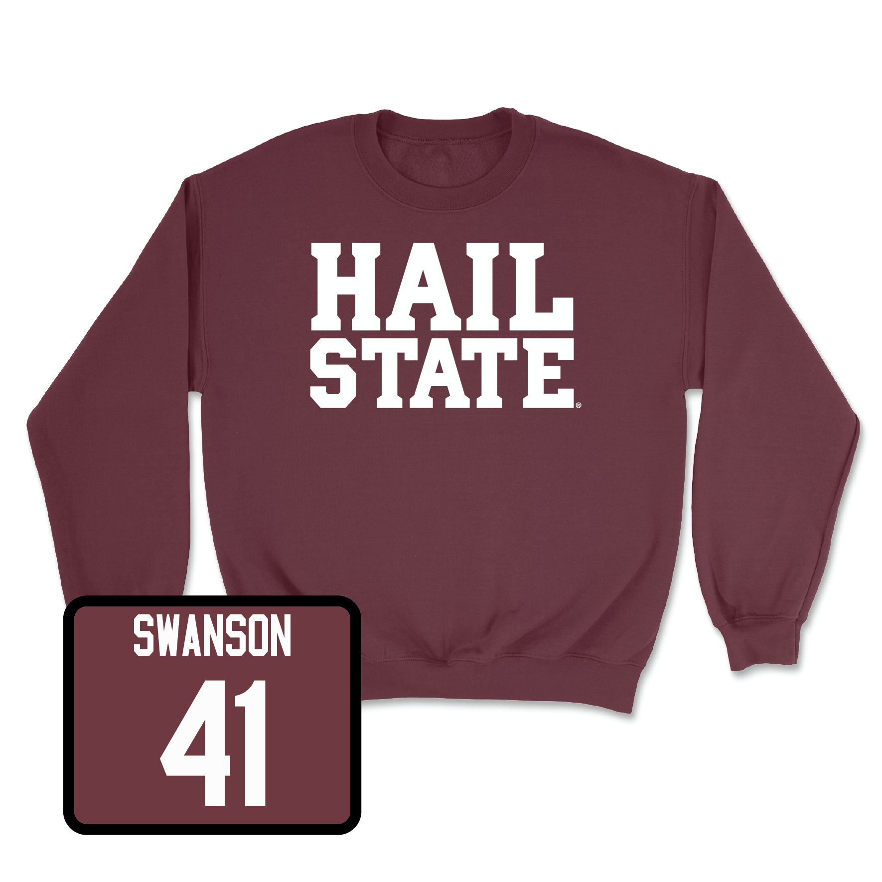 Maroon Football Hail Crew Small / Cody Swanson | #41