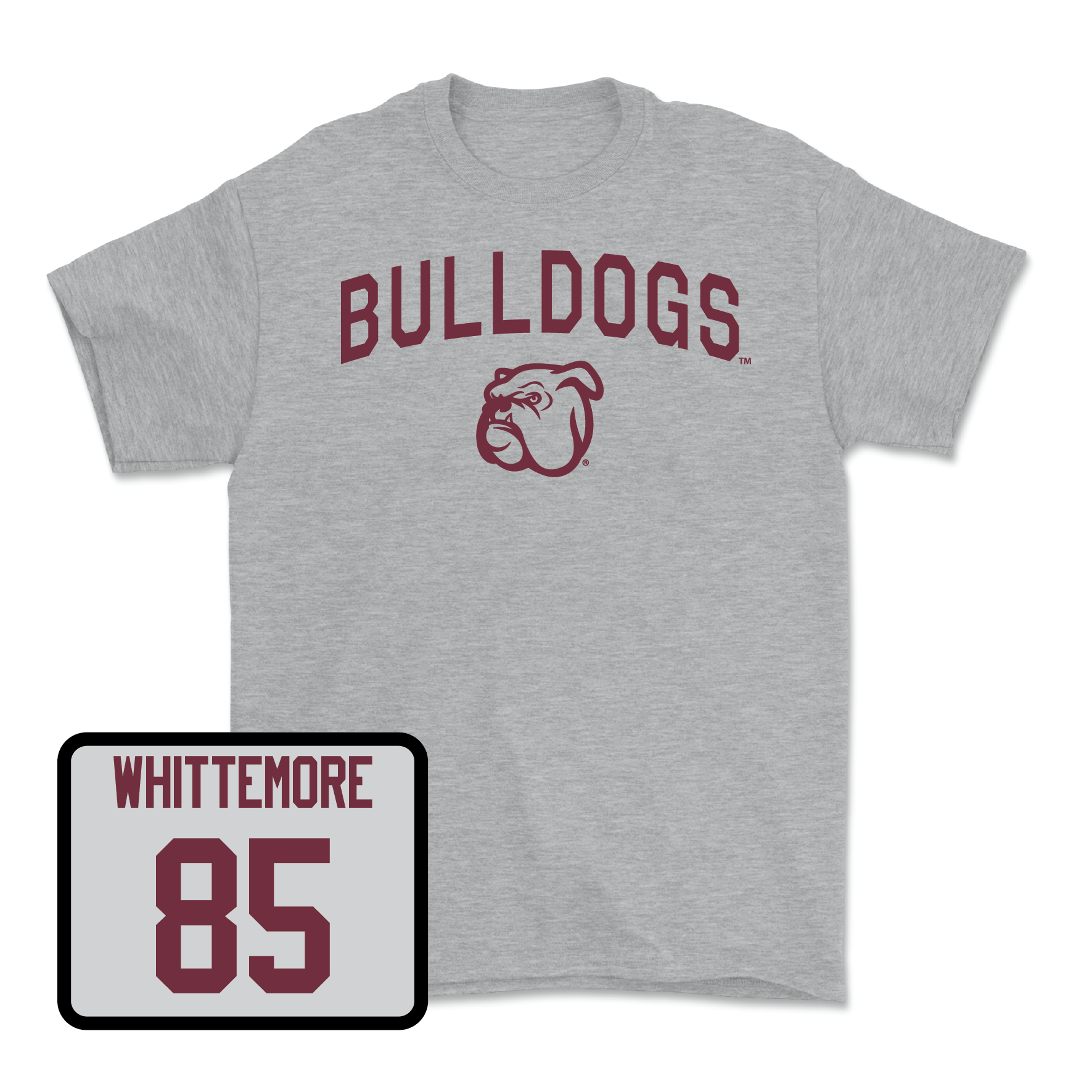 Sport Grey Football Bulldogs Tee Youth Large / Creed Whittemore | #85