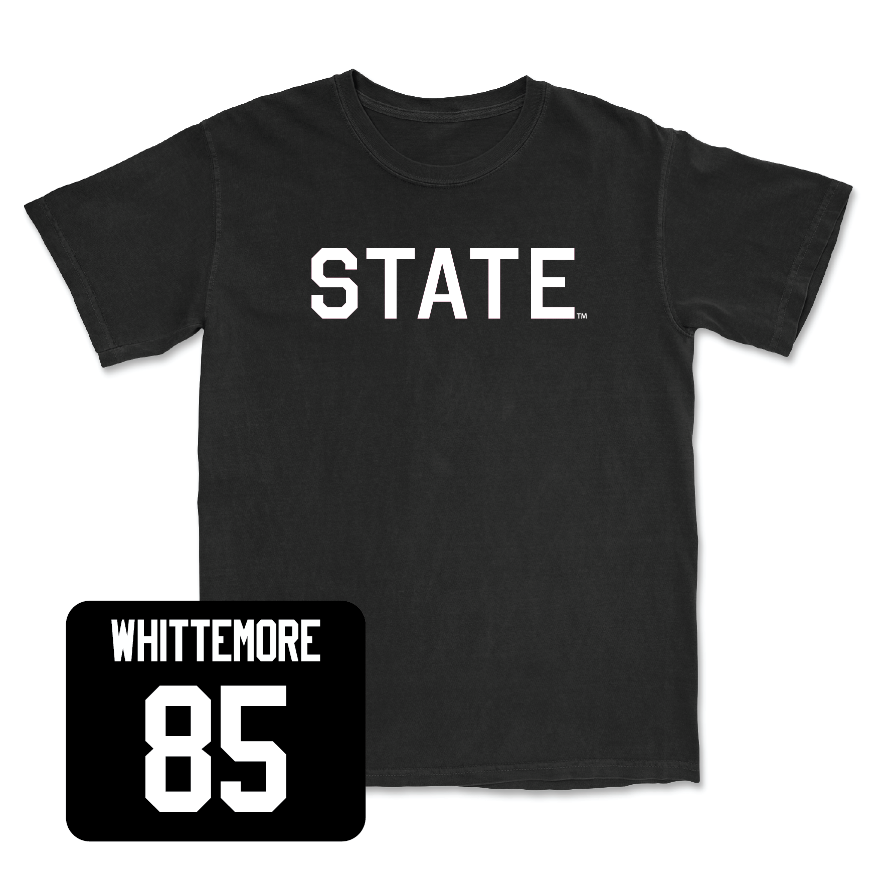 Black Football State Tee Youth Medium / Creed Whittemore | #85