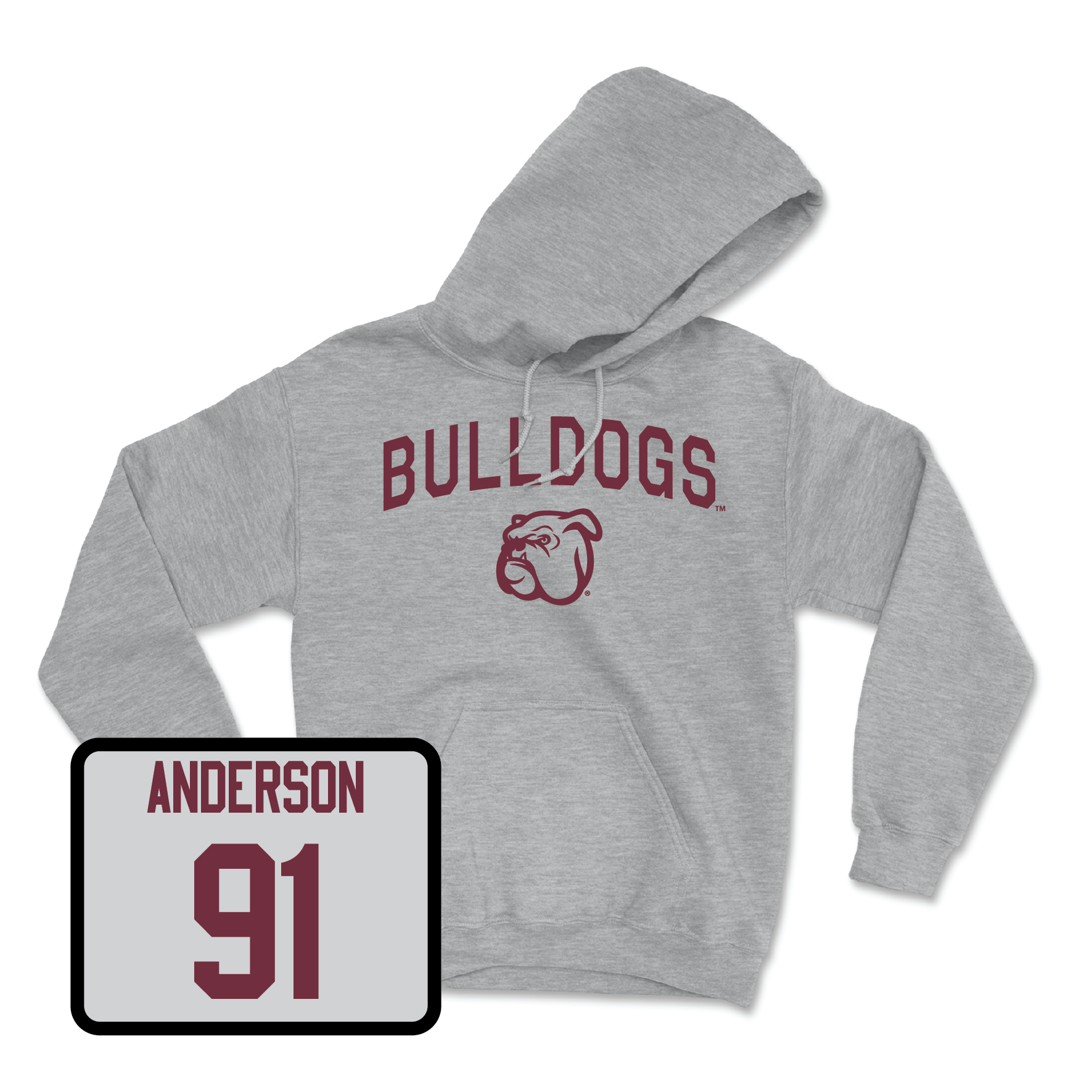 Sport Grey Football Bulldogs Hoodie Large / Deonte Anderson | #91
