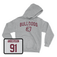 Sport Grey Football Bulldogs Hoodie Youth Large / Deonte Anderson | #91