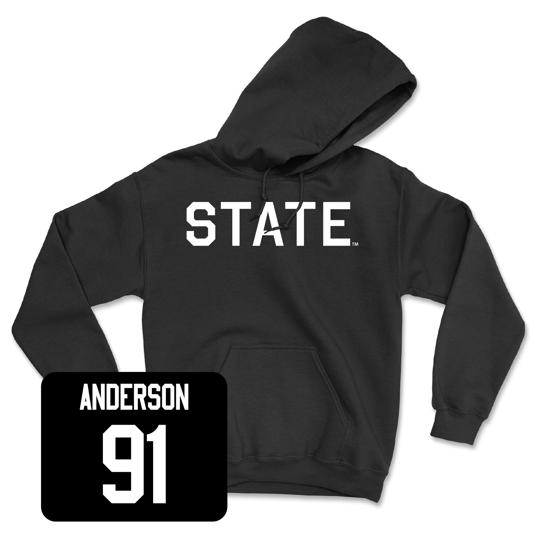 Black Football State Hoodie Small / Deonte Anderson | #91