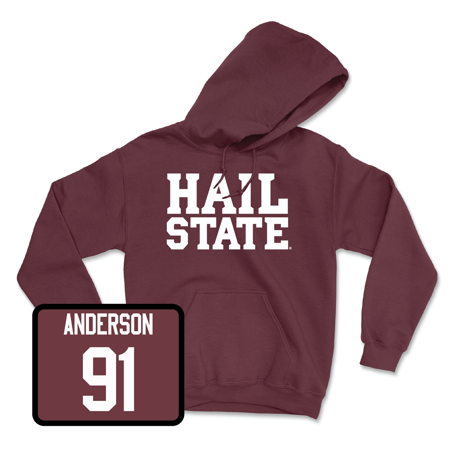 Maroon Football Hail Hoodie 4X-Large / Deonte Anderson | #91