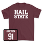 Maroon Football Hail Tee Youth Large / Deonte Anderson | #91