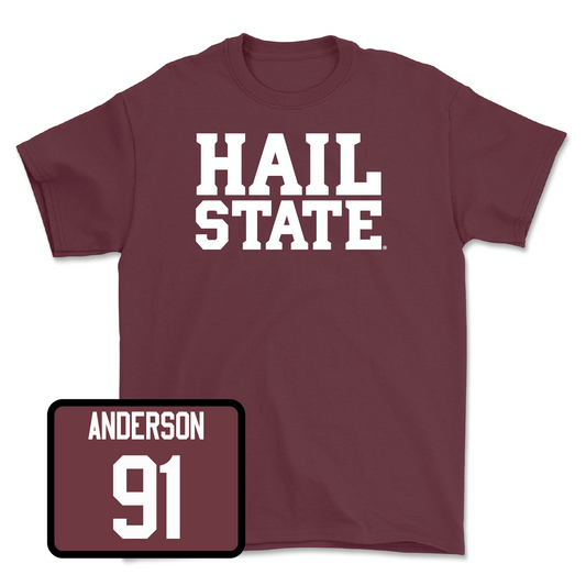 Maroon Football Hail Tee Youth Small / Deonte Anderson | #91