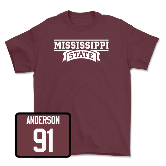 Maroon Football Team Tee Youth Small / Deonte Anderson | #91