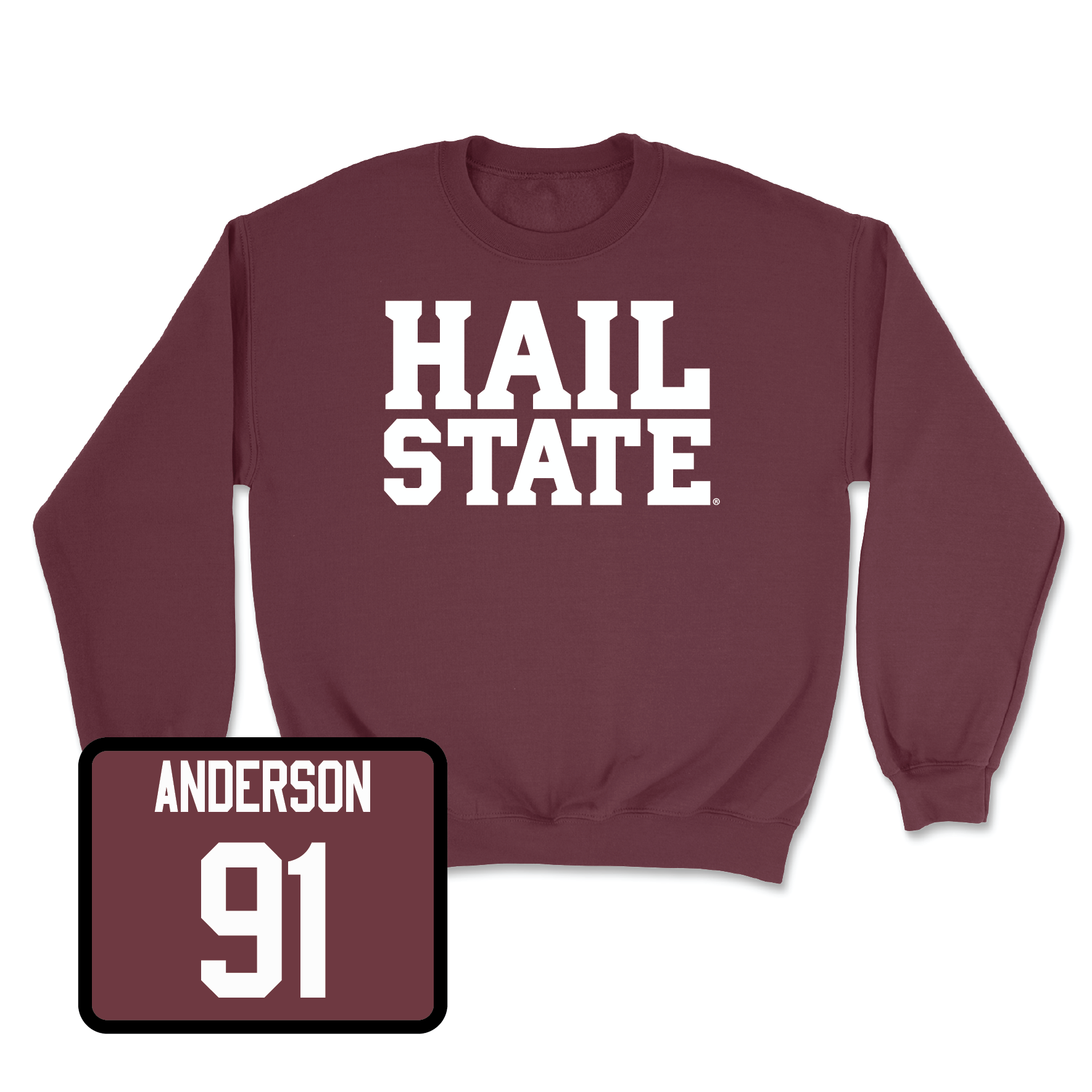 Maroon Football Hail Crew X-Large / Deonte Anderson | #91