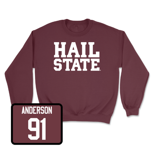 Maroon Football Hail Crew Youth Small / Deonte Anderson | #91