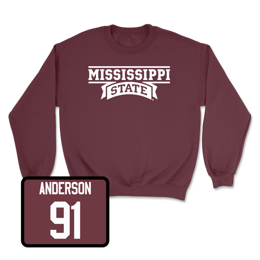 Maroon Football Team Crew Youth Small / Deonte Anderson | #91