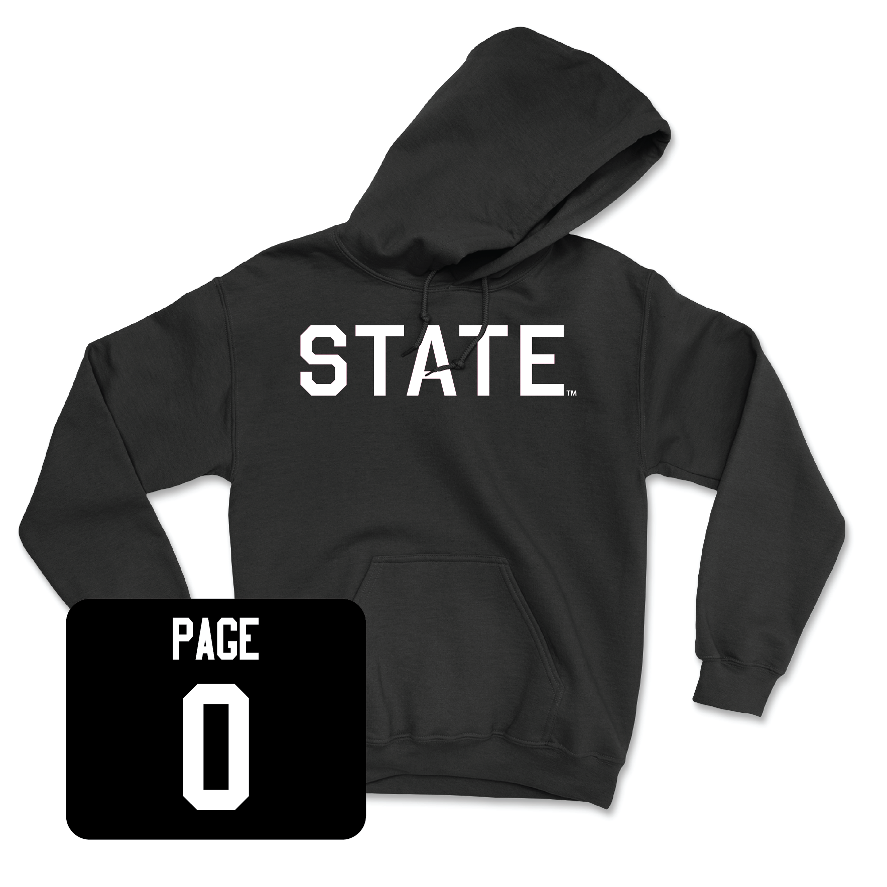 Black Football State Hoodie Youth Large / DeShawn Page | #0