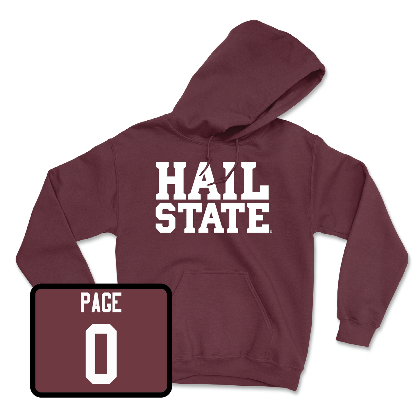 Maroon Football Hail Hoodie Youth Large / DeShawn Page | #0