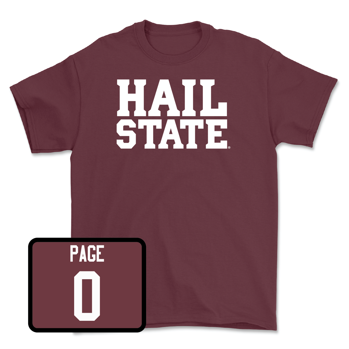 Maroon Football Hail Tee Youth Large / DeShawn Page | #0