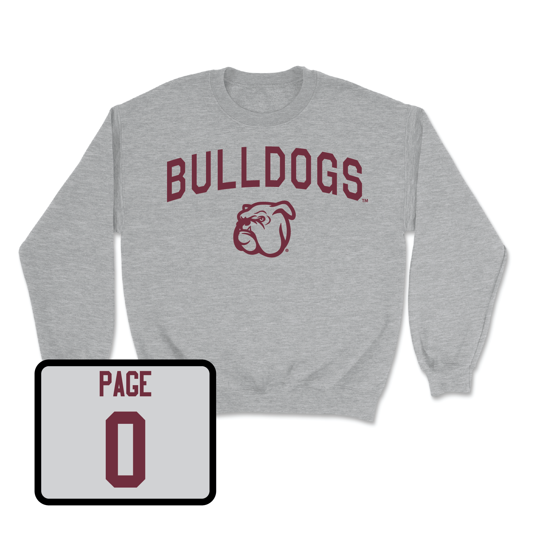 Sport Grey Football Bulldogs Crew Youth Large / DeShawn Page | #0