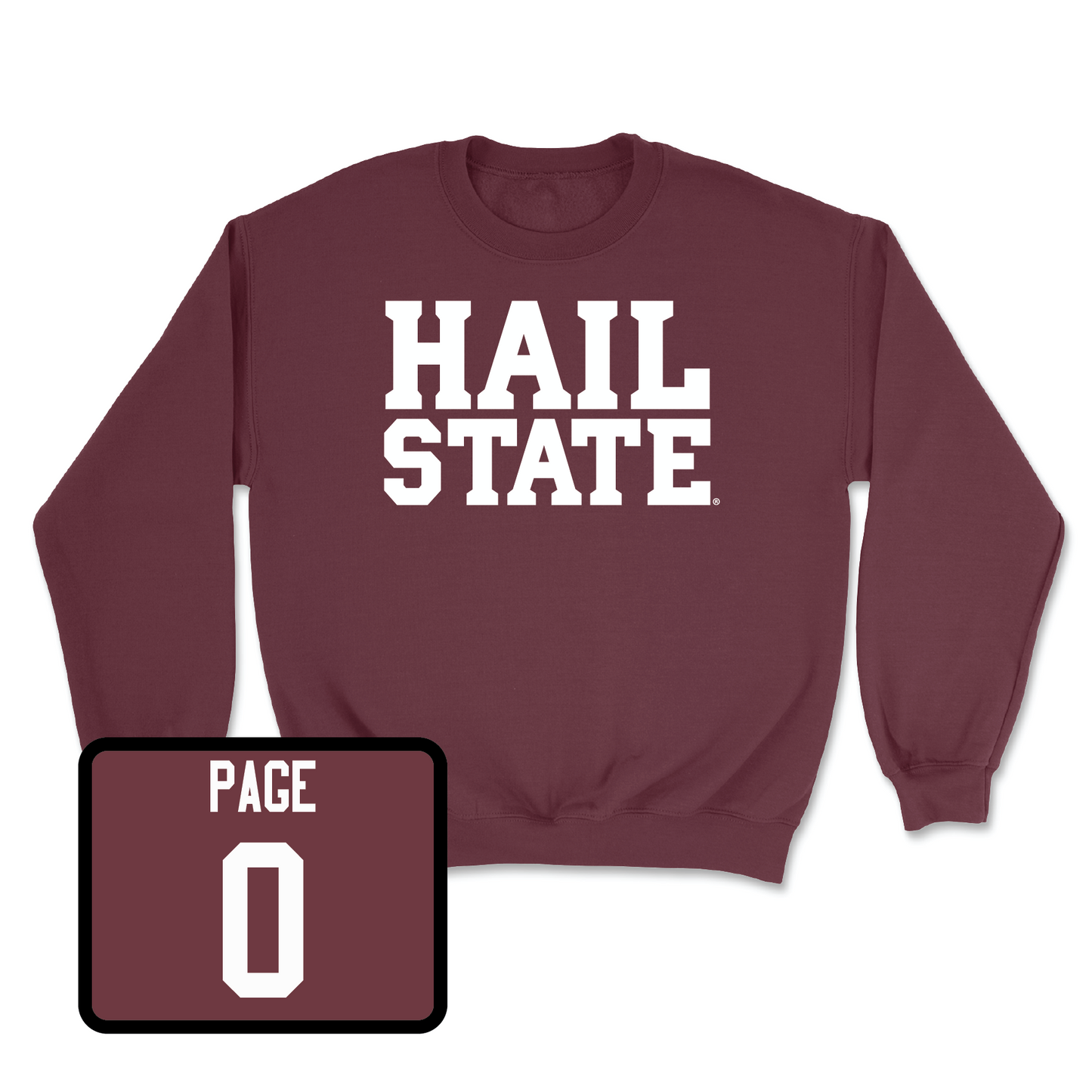 Maroon Football Hail Crew Youth Large / DeShawn Page | #0
