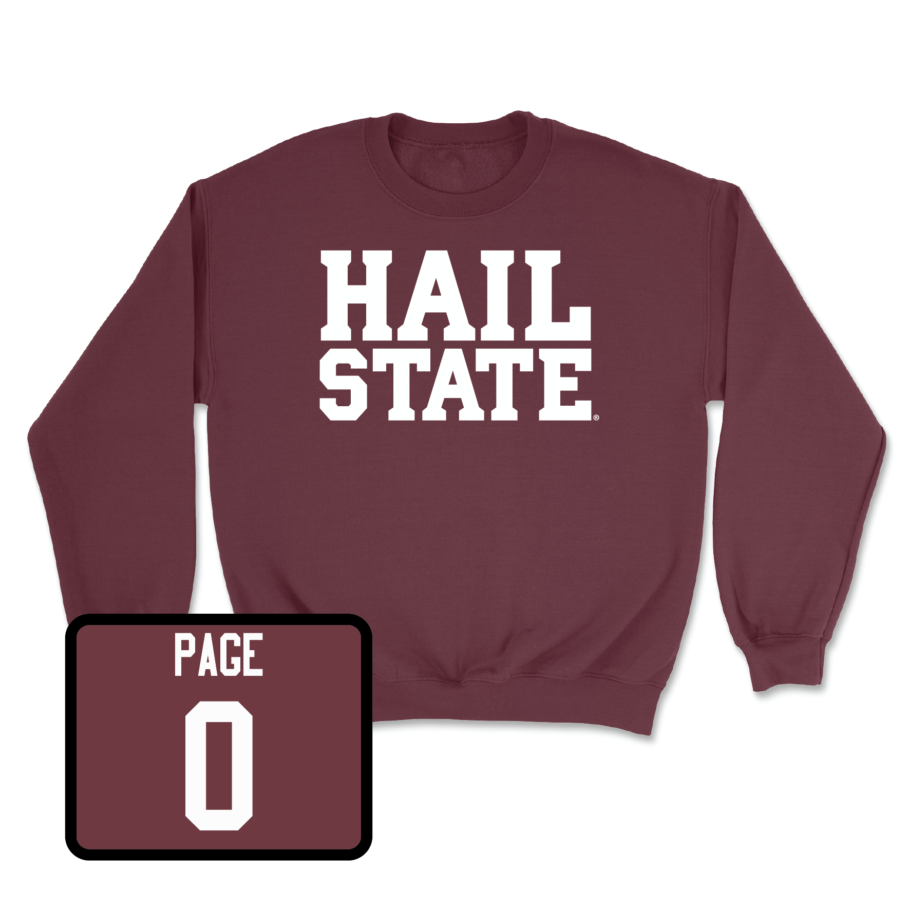 Maroon Football Hail Crew Youth Small / DeShawn Page | #0