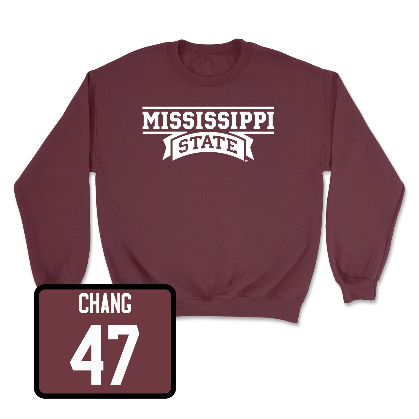 Maroon Football Team Crew Youth Large / Ethan Chang | #47
