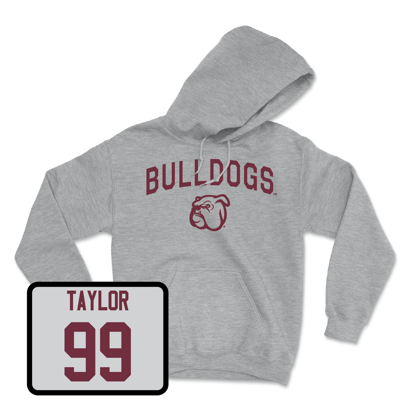 Sport Grey Football Bulldogs Hoodie Youth Large / Eric Taylor | #99