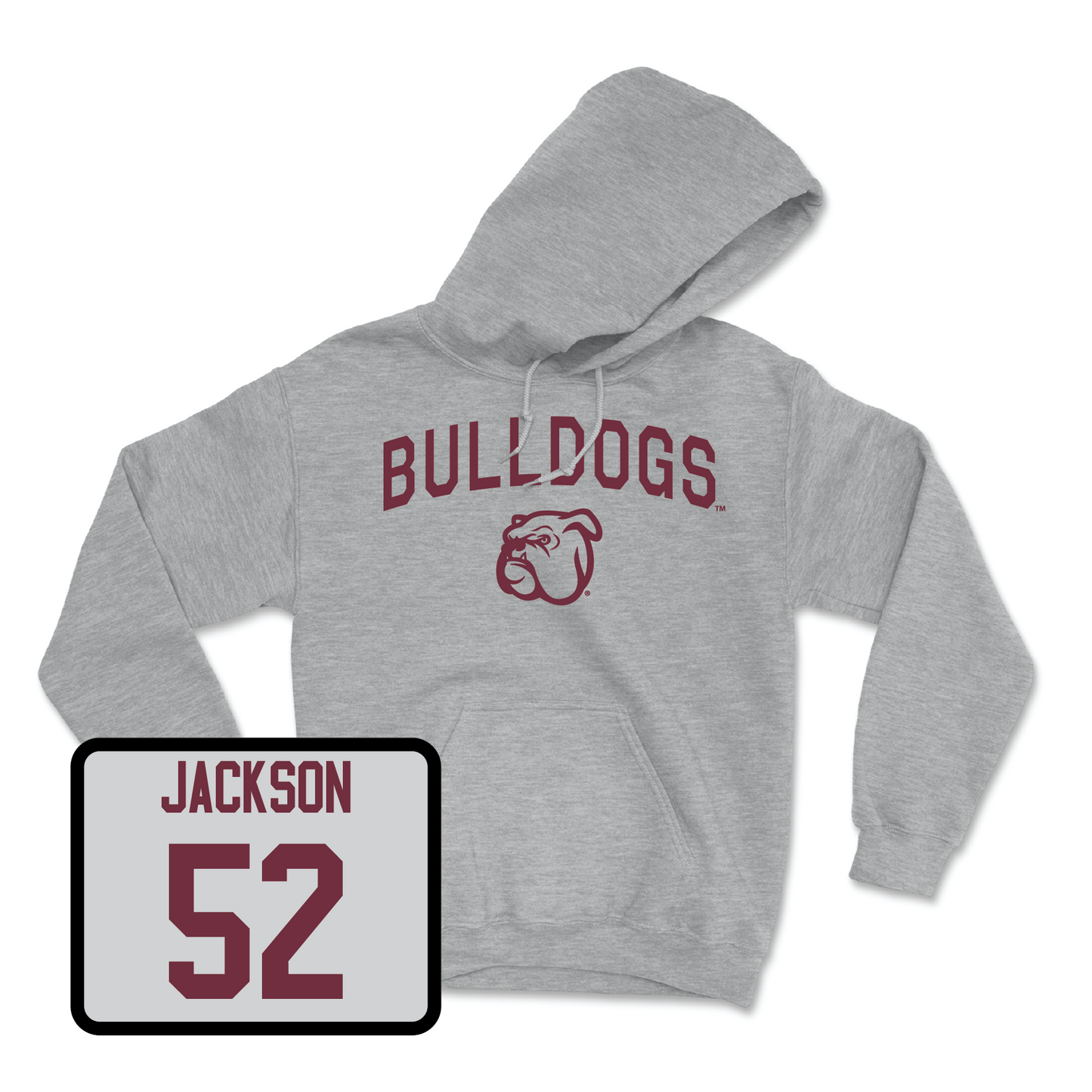 Sport Grey Football Bulldogs Hoodie Large / Grant Jackson | #52