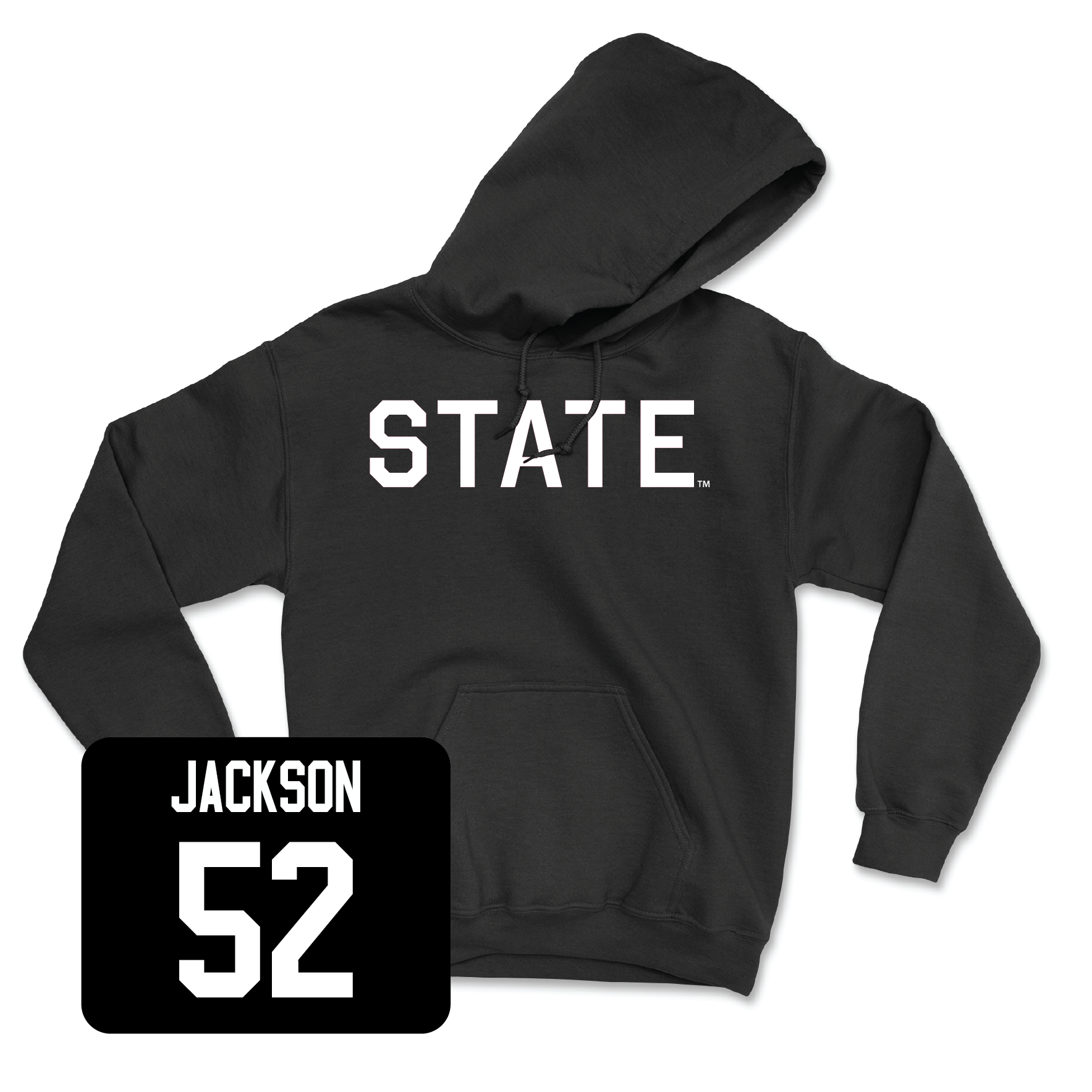Black Football State Hoodie Youth Large / Grant Jackson | #52