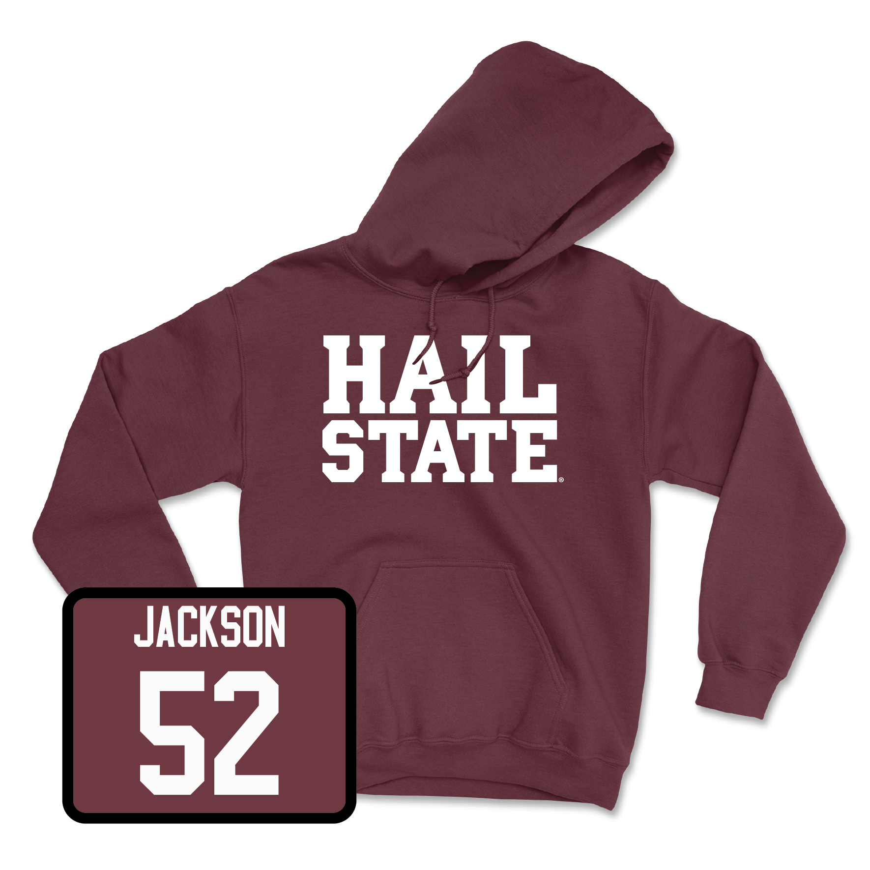 Maroon Football Hail Hoodie Youth Large / Grant Jackson | #52