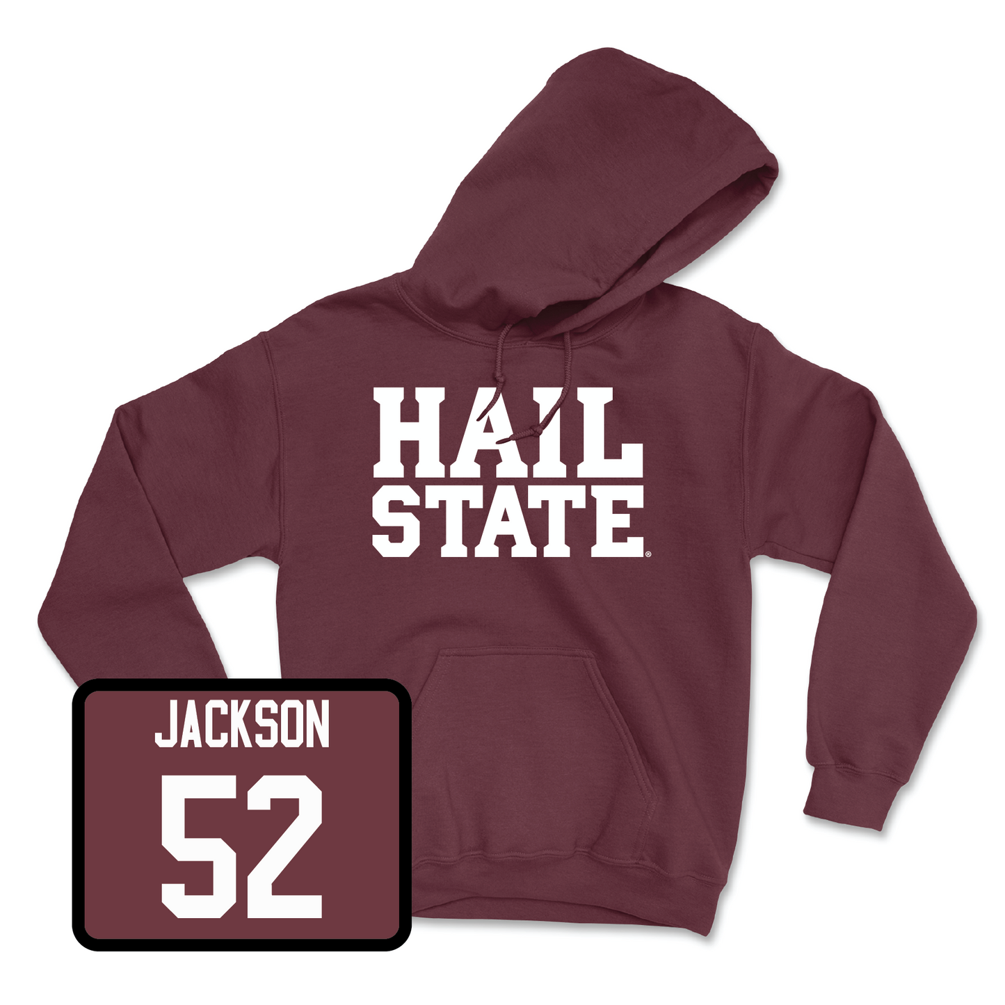 Maroon Football Hail Hoodie Youth Medium / Grant Jackson | #52