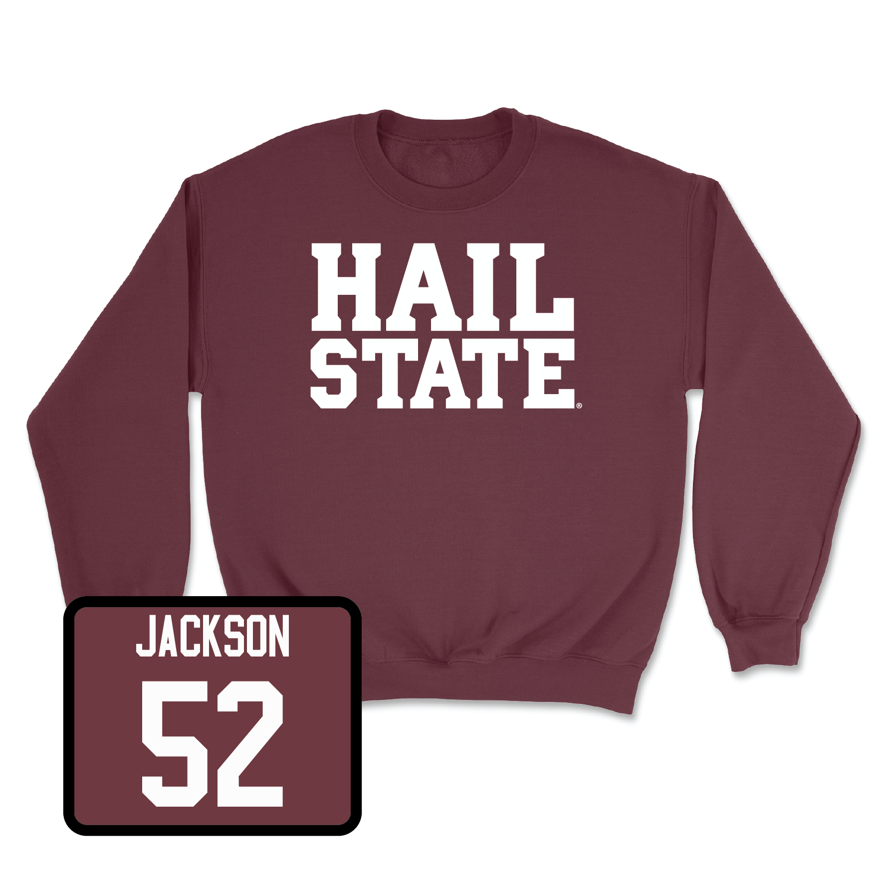 Maroon Football Hail Crew Youth Medium / Grant Jackson | #52