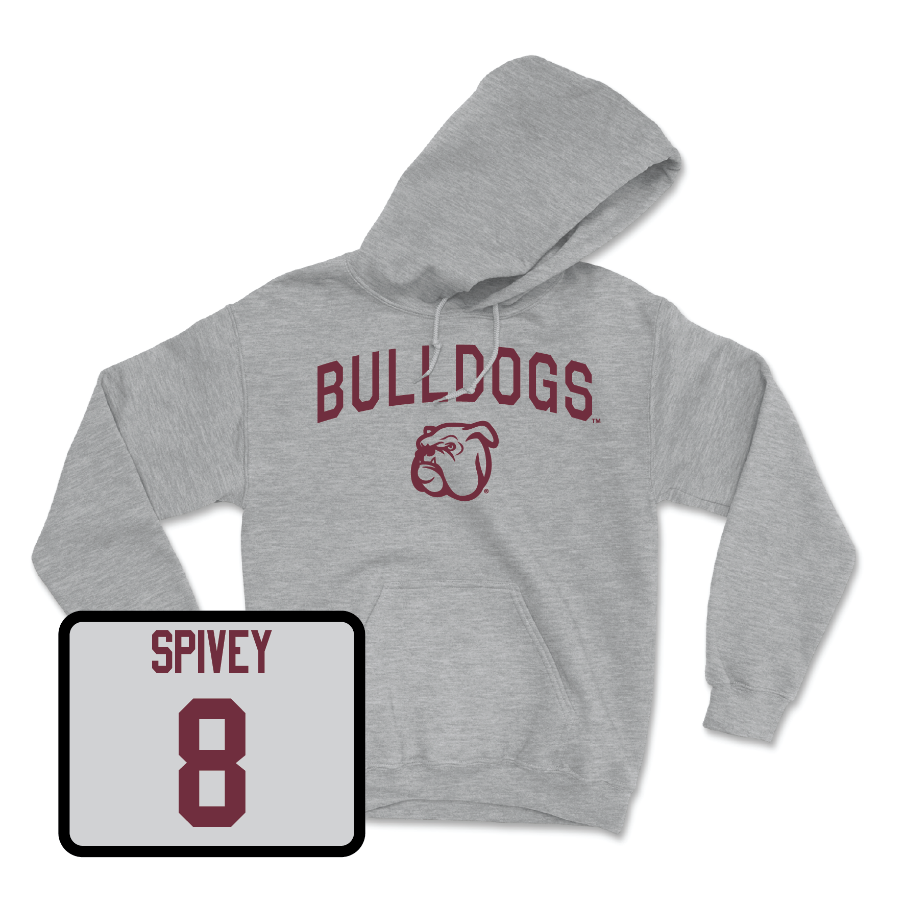 Sport Grey Football Bulldogs Hoodie Youth Small / GeorQuarius Spivey | #8
