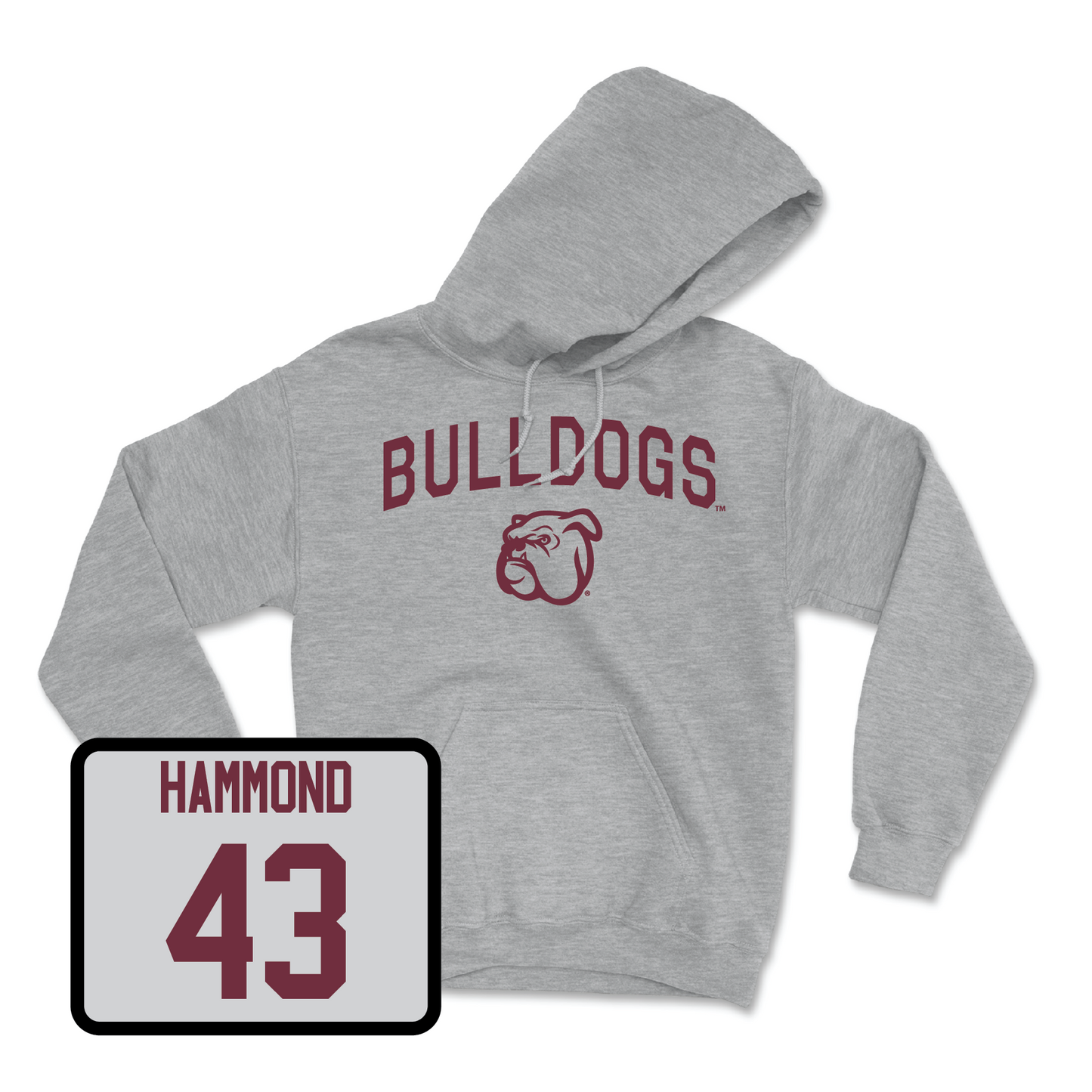 Sport Grey Football Bulldogs Hoodie X-Large / Hayes Hammond | #43