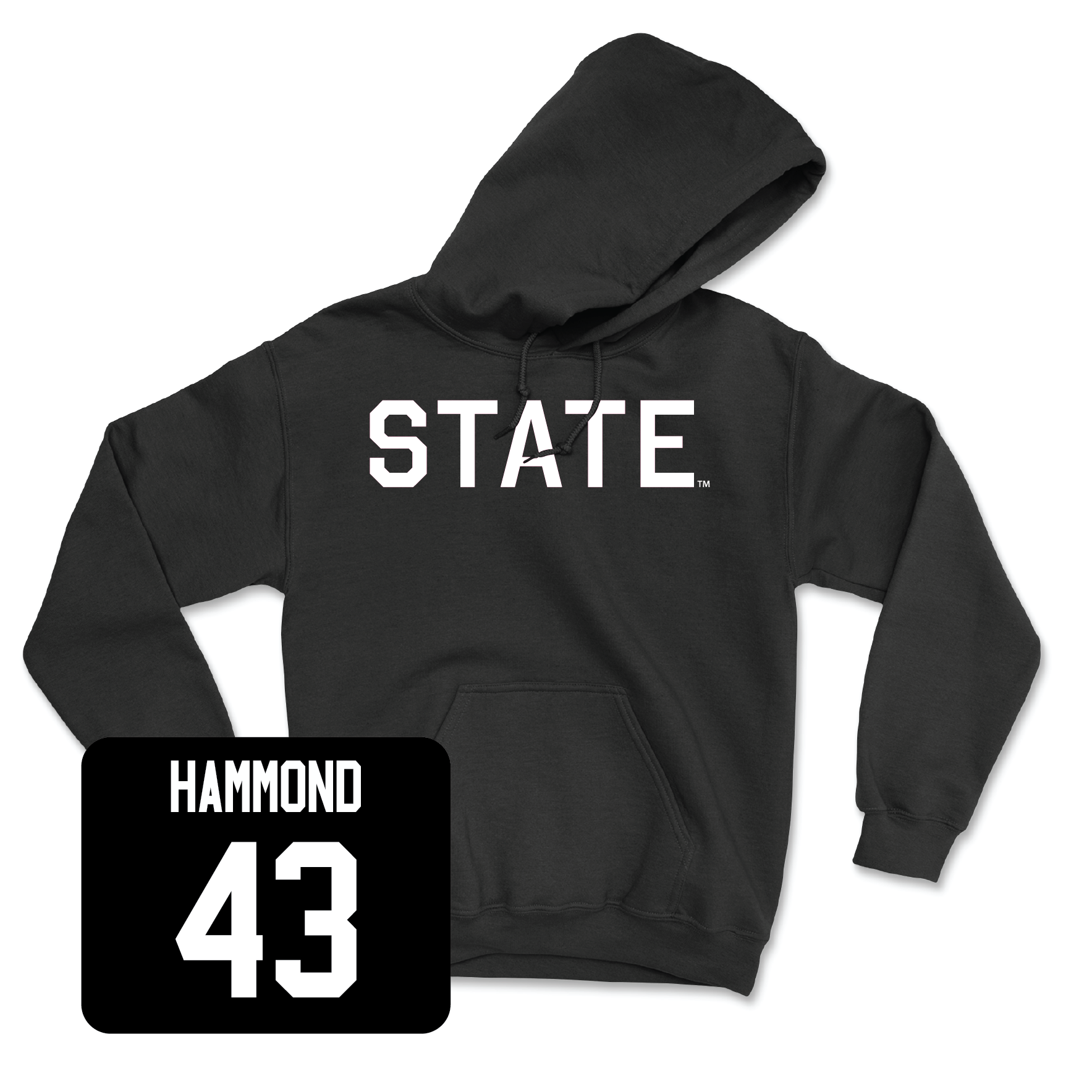 Black Football State Hoodie Youth Small / Hayes Hammond | #43