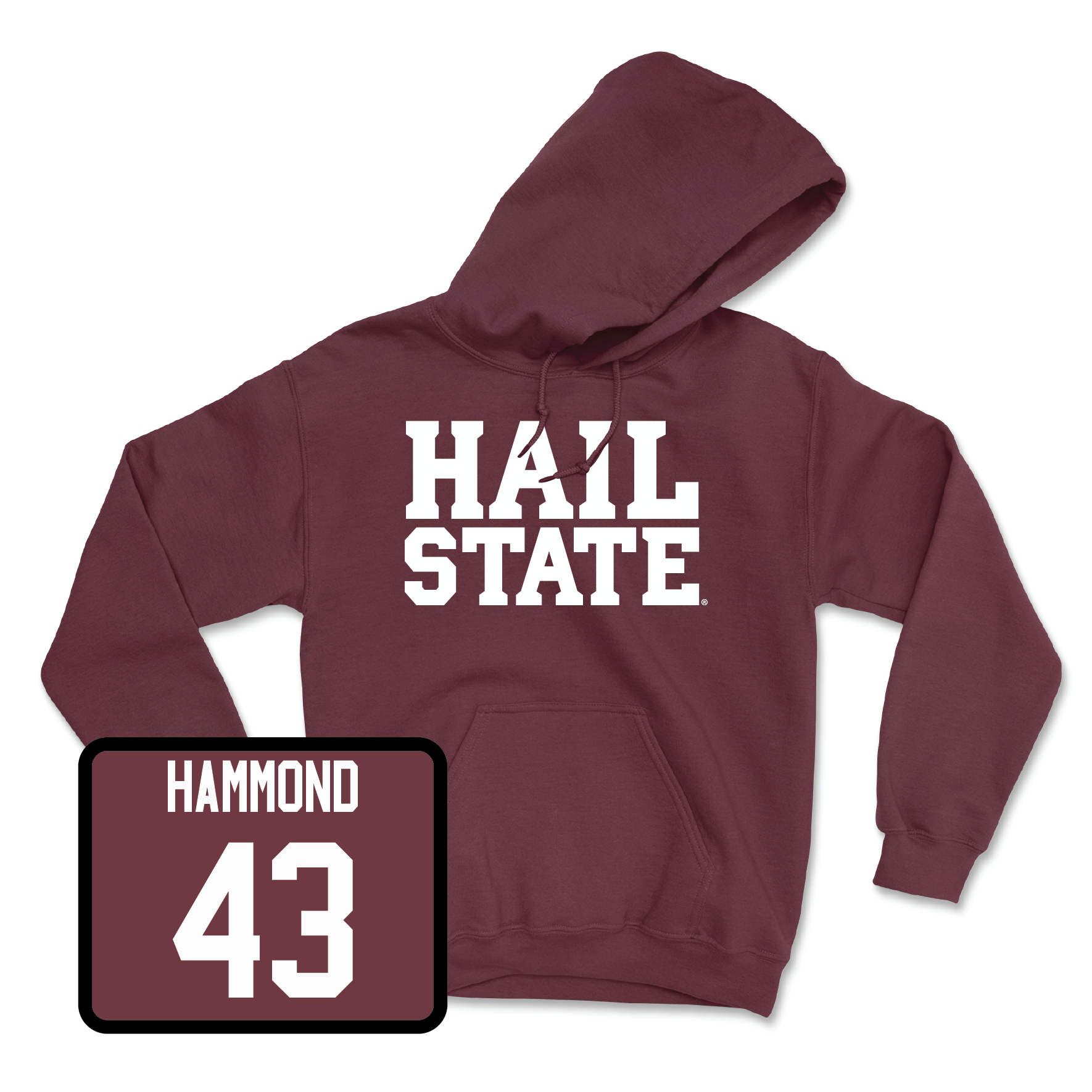 Maroon Football Hail Hoodie Small / Hayes Hammond | #43