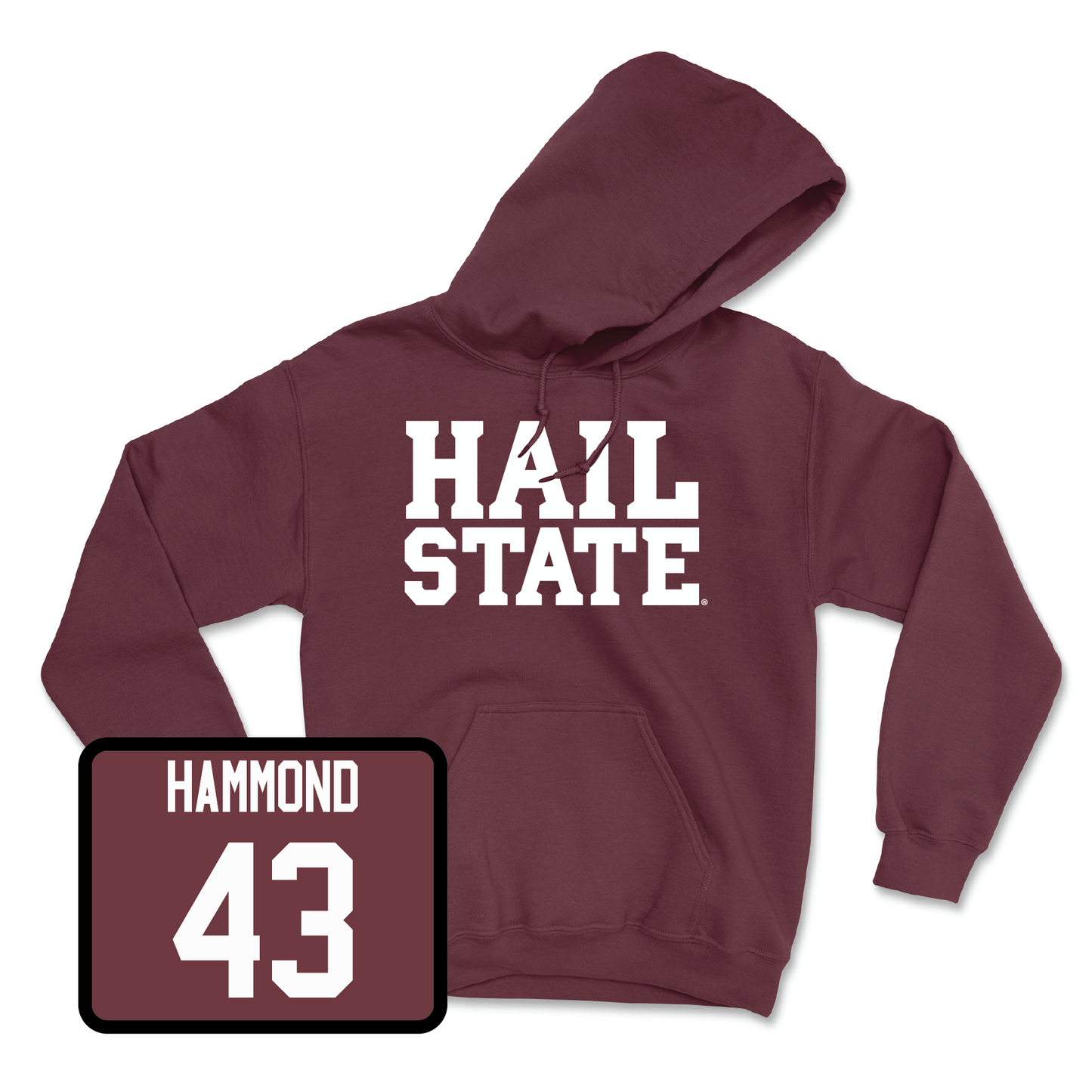 Maroon Football Hail Hoodie Medium / Hayes Hammond | #43