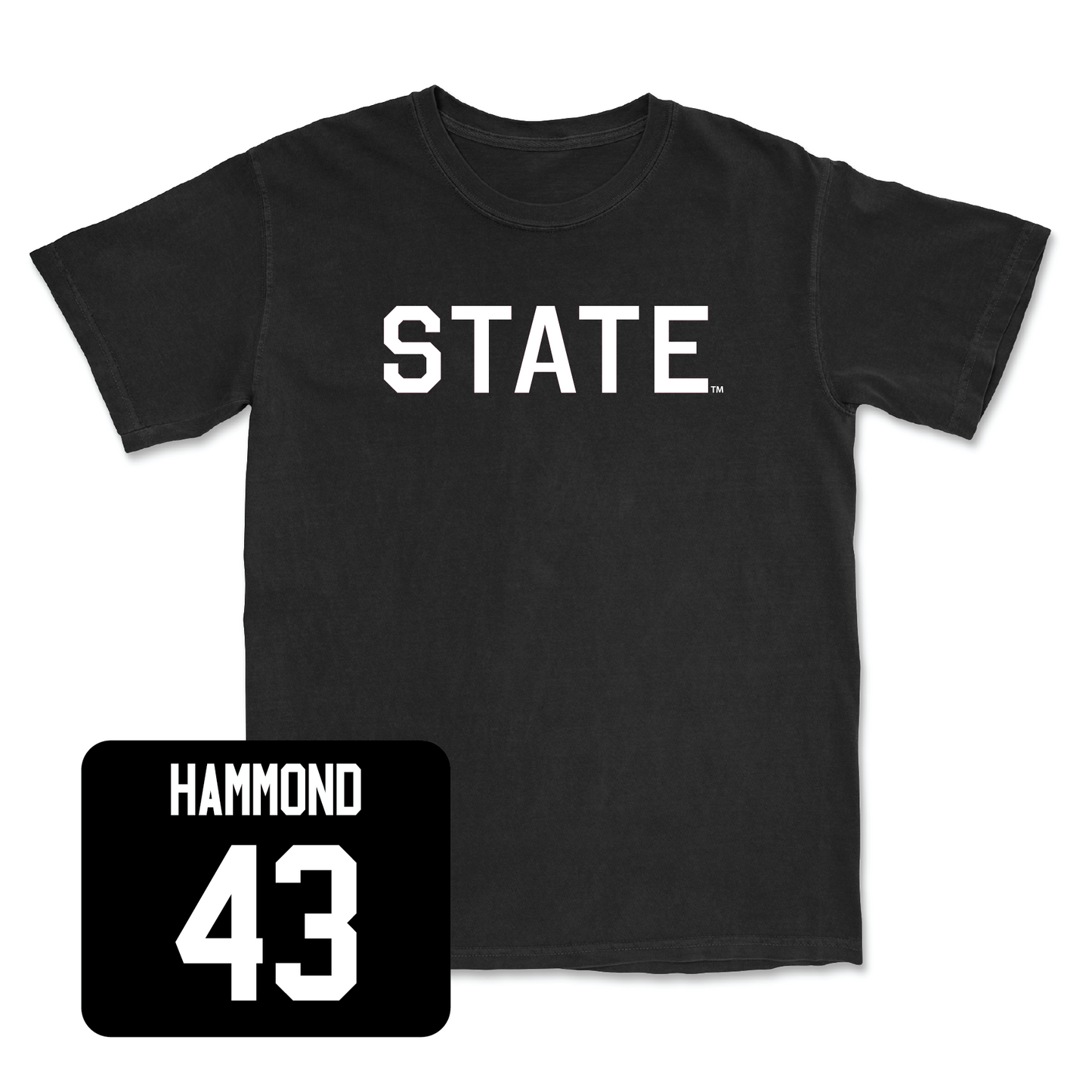 Black Football State Tee Youth Small / Hayes Hammond | #43