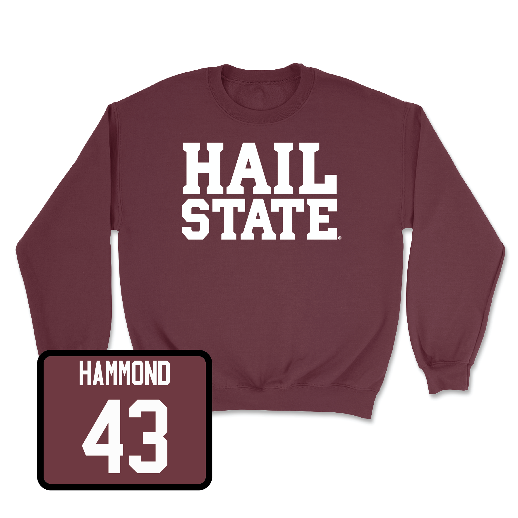 Maroon Football Hail Crew 4X-Large / Hayes Hammond | #43