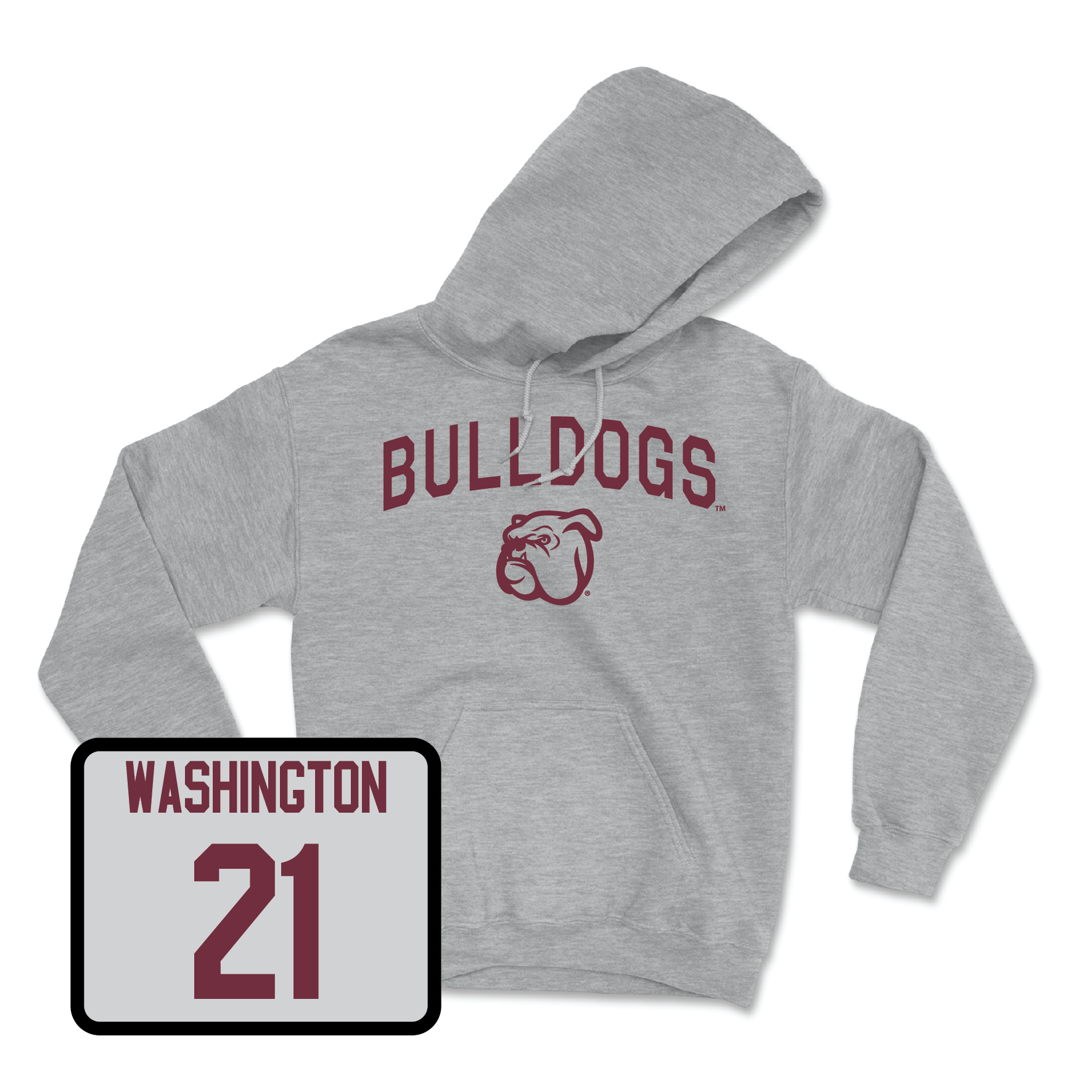 Sport Grey Football Bulldogs Hoodie Small / Hunter Washington | #21